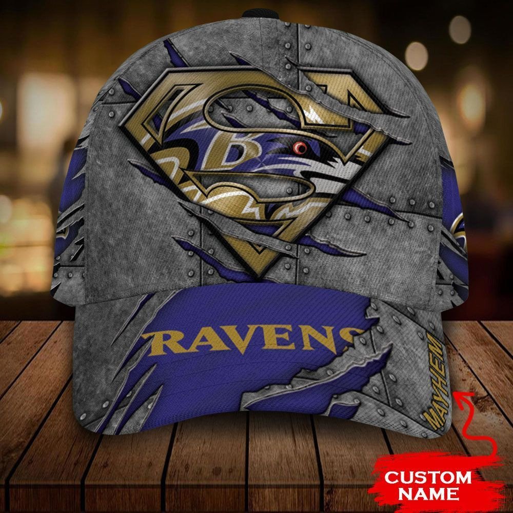 NEW Baltimore Ravens Superman Custom name Hat