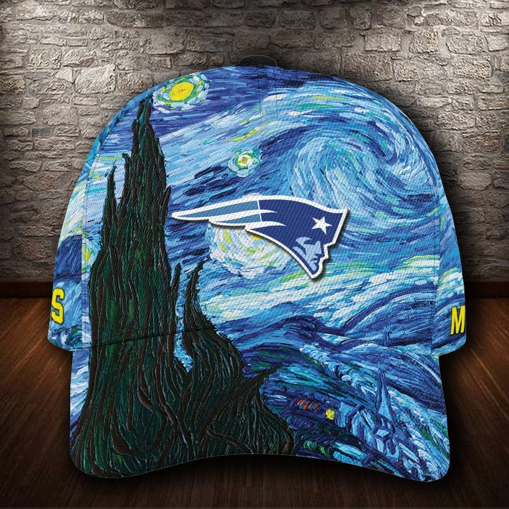 NEW New England Patriots Van Gogh Custom name Hat