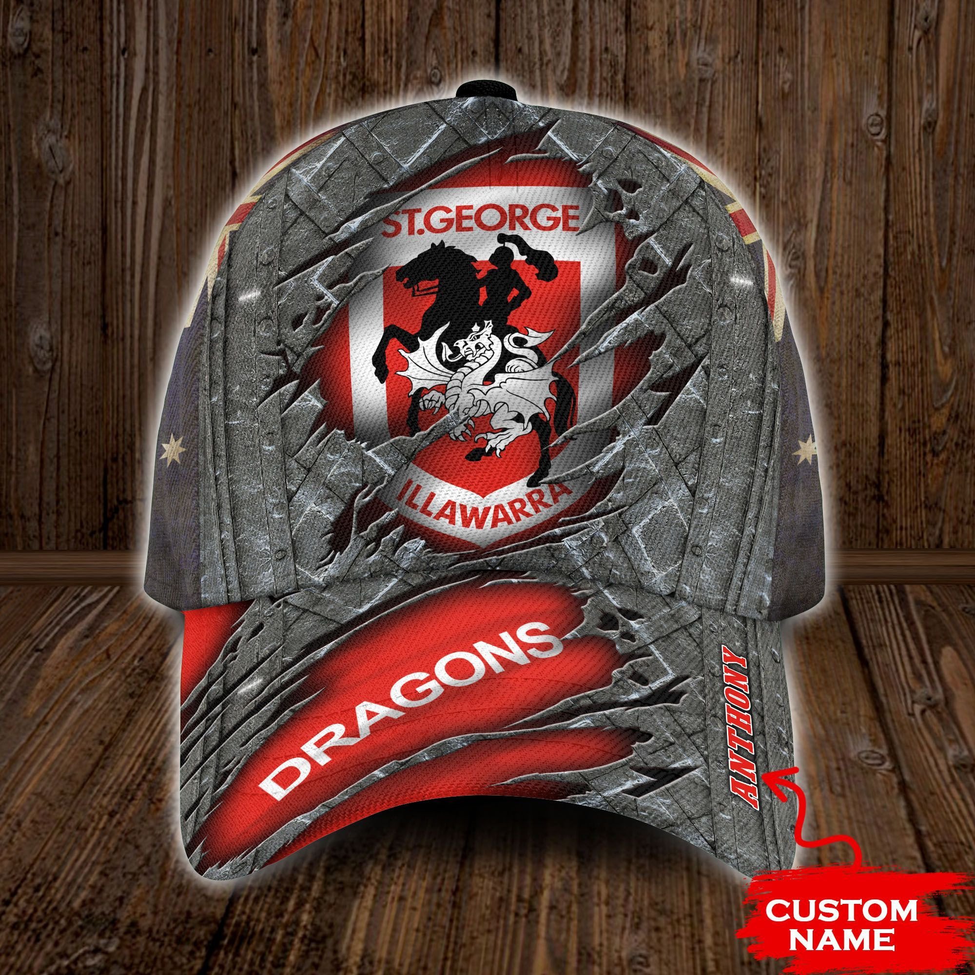 HOT St George Illawarra Dragons NRL Custom name Hat