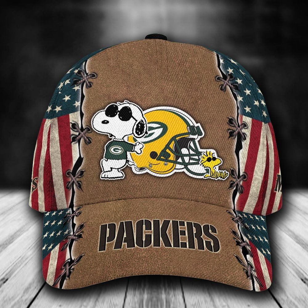 HOT Green Bay Packers Snoopy NFL Custom name Hat