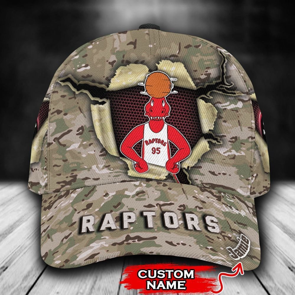 HOT Toronto Raptors Camo Mascot NBA Custom name Hat