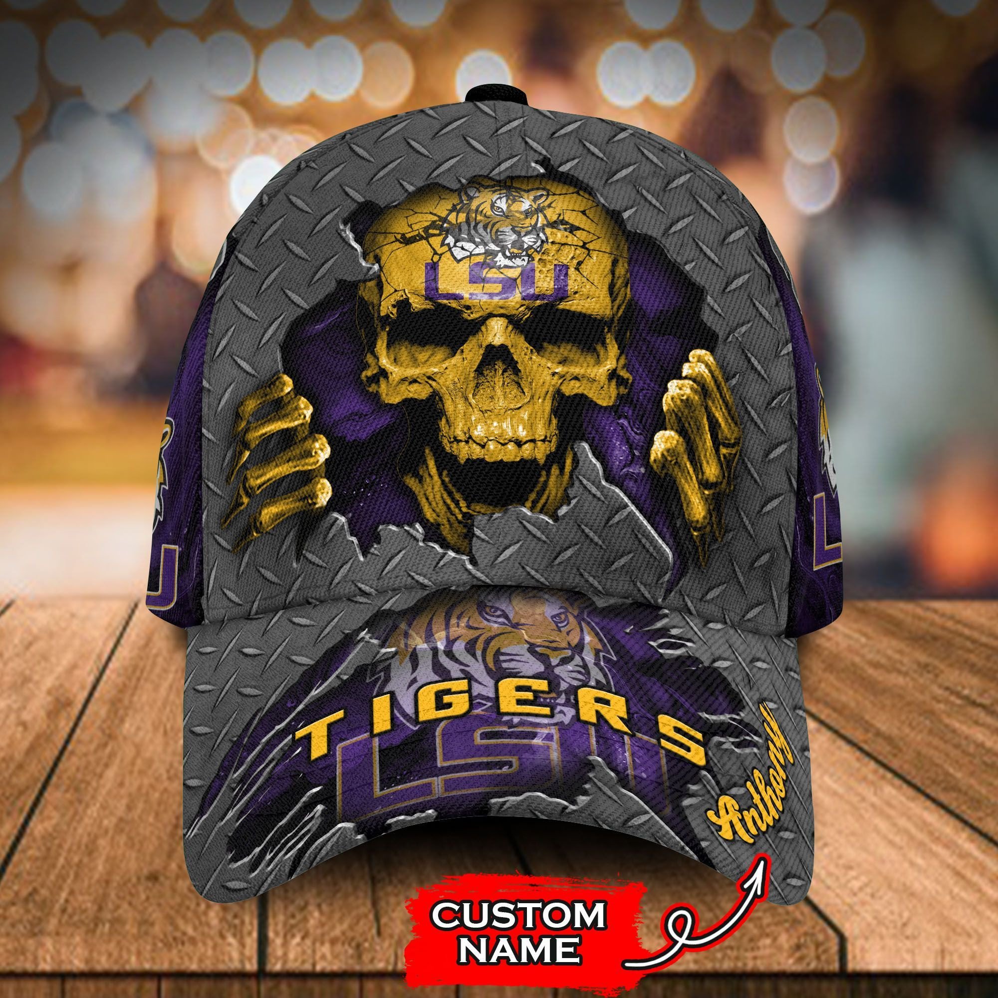 HOT LSU Tigers Skull NCAA Custom name Hat