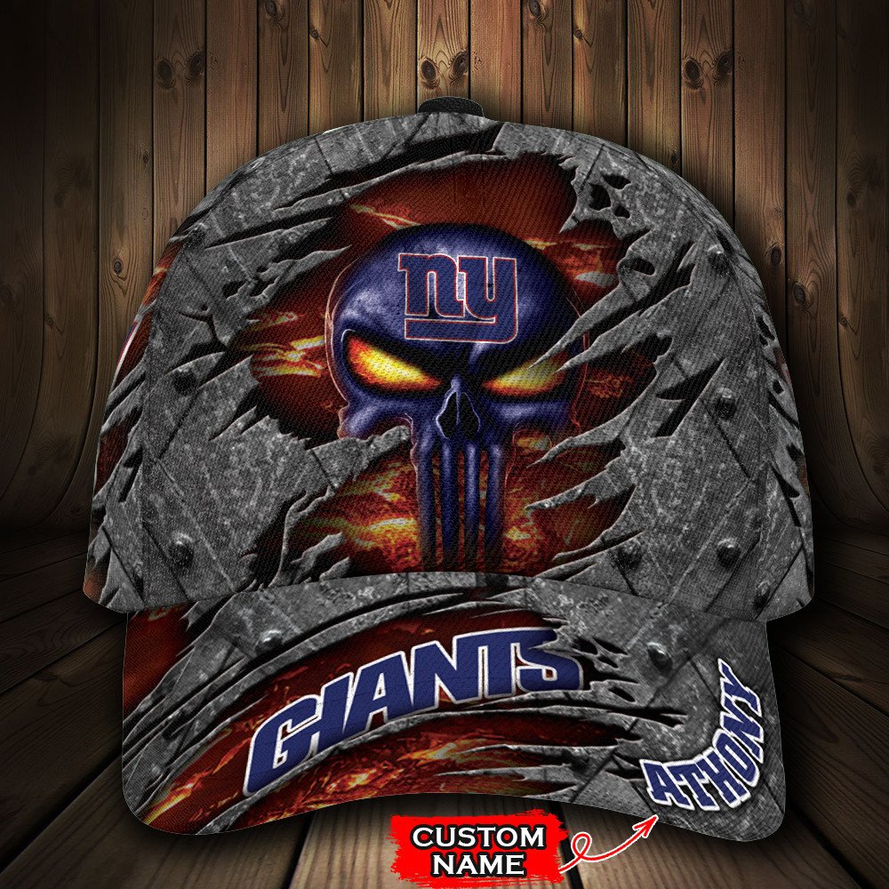 HOT New York Giants Skull NFL Custom name Hat