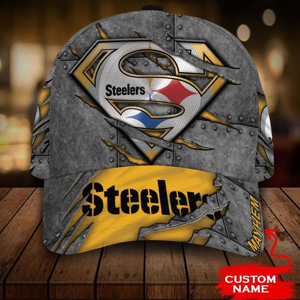 HOT Pittsburgh Steelers NFL Superman Custom name Hat