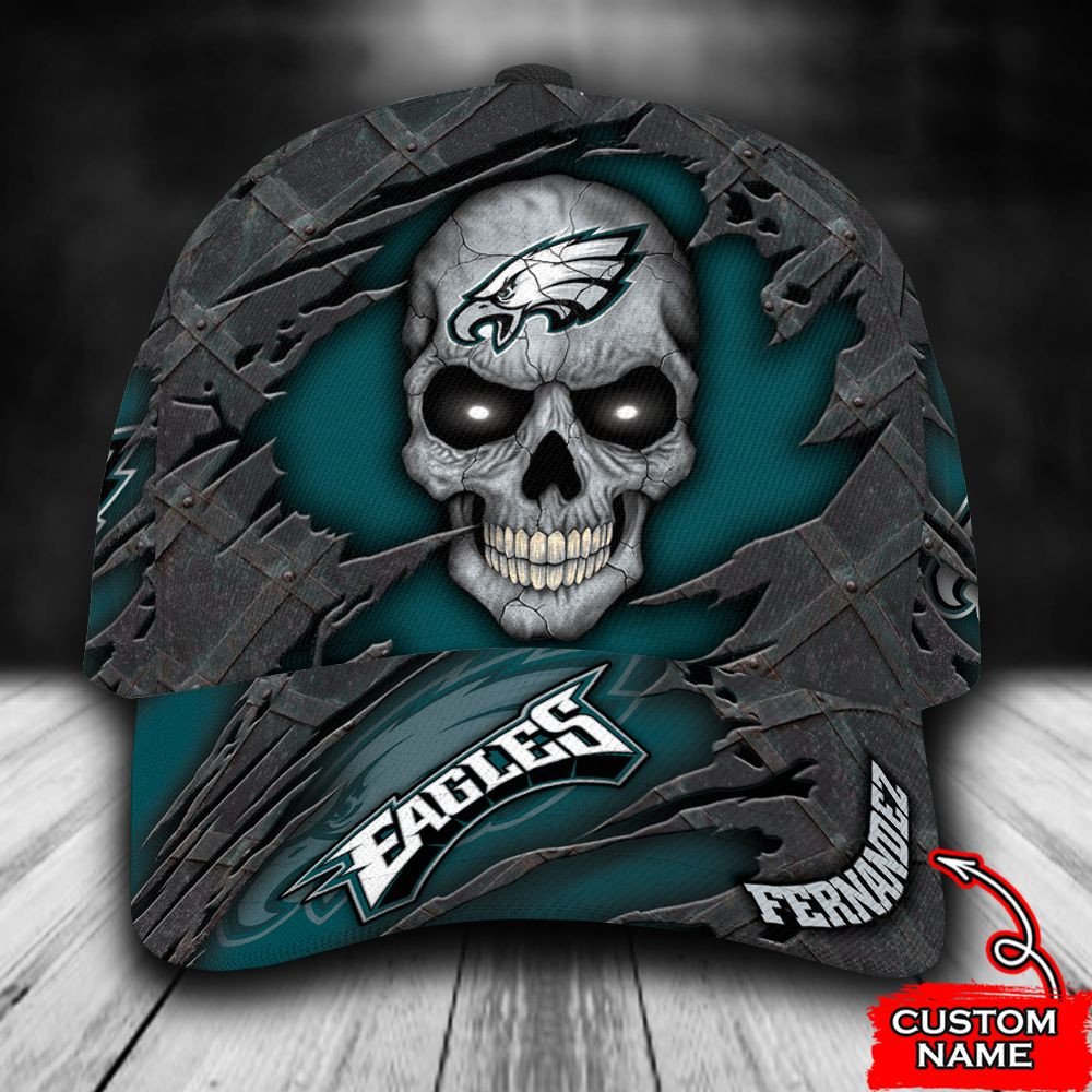 BEST Personalized Philadelphia Eagles Skull custom Hat