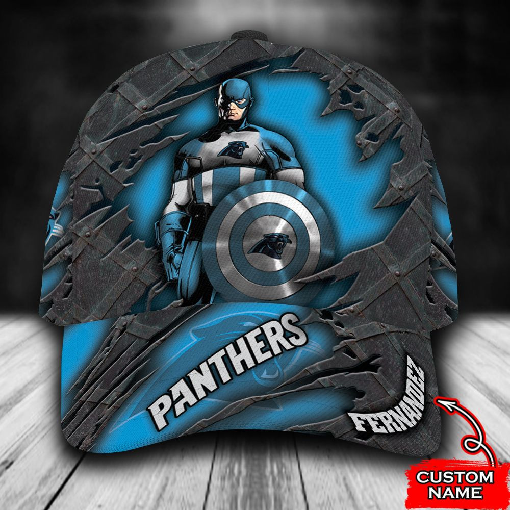 BEST Personalized Carolina Panthers Captain America custom Hat