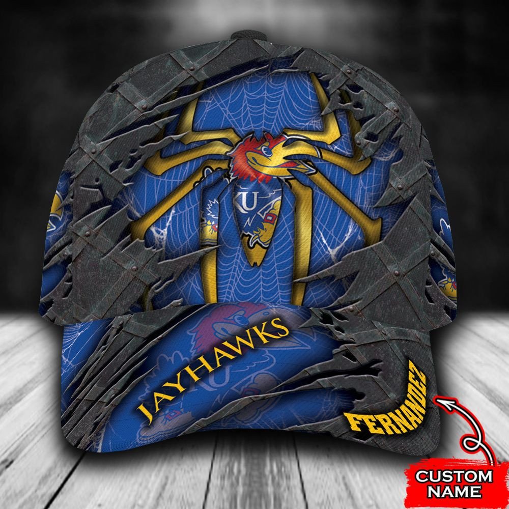 BEST Personalized Kansas Jayhawks Spiderman custom Hat