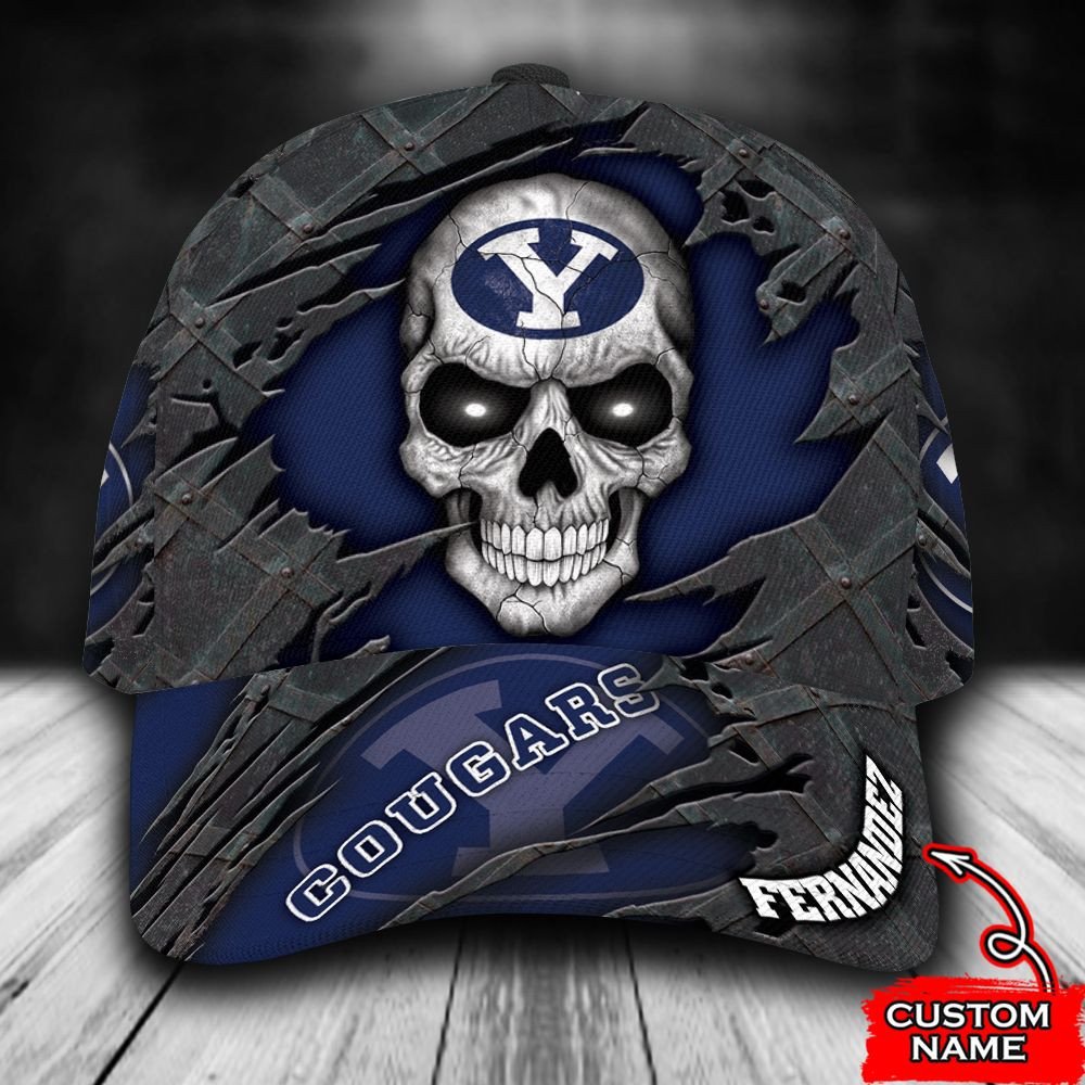 BEST Personalized BYU Cougars Skull custom Hat