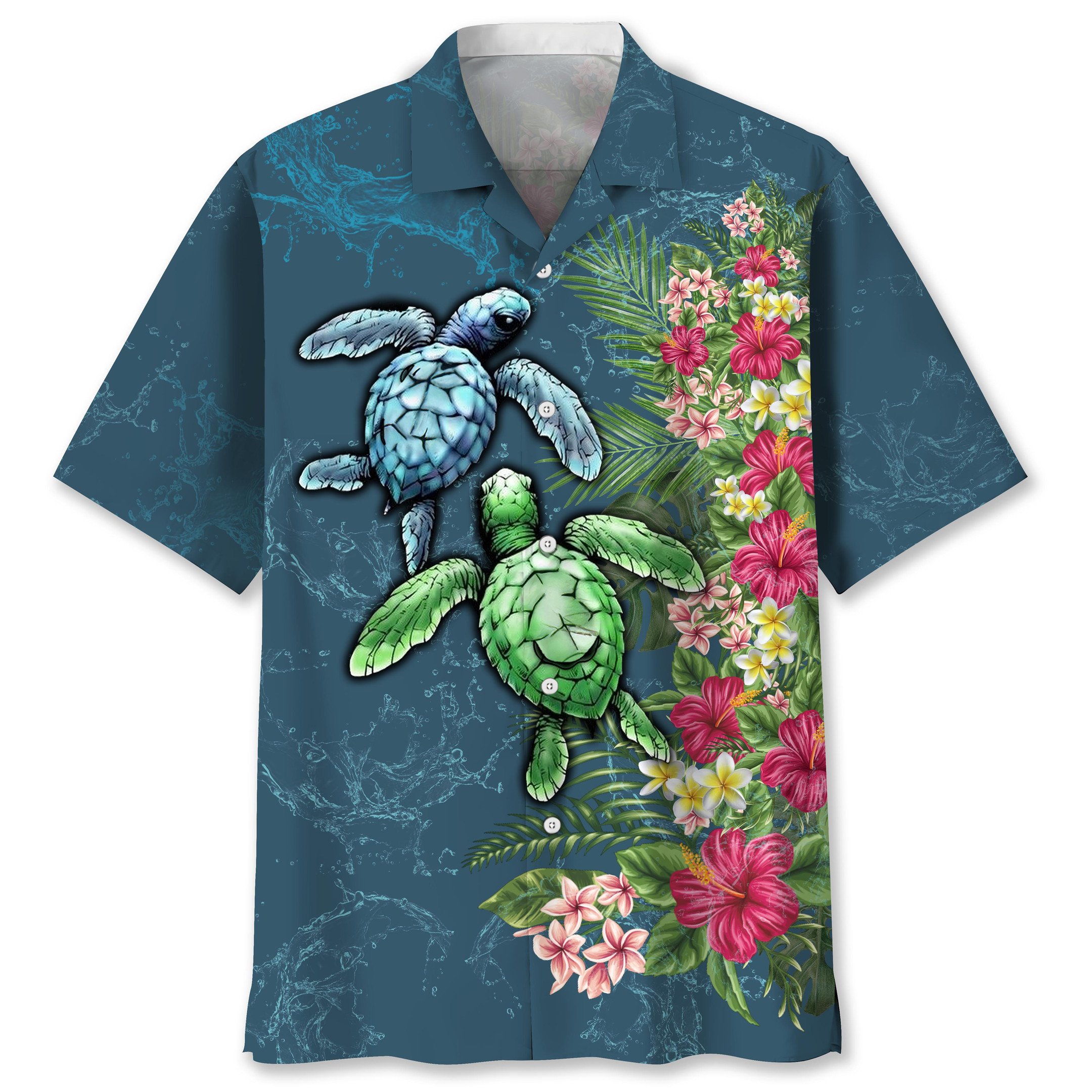 NEW Turtle Beach Flower Hawaiian Shirt