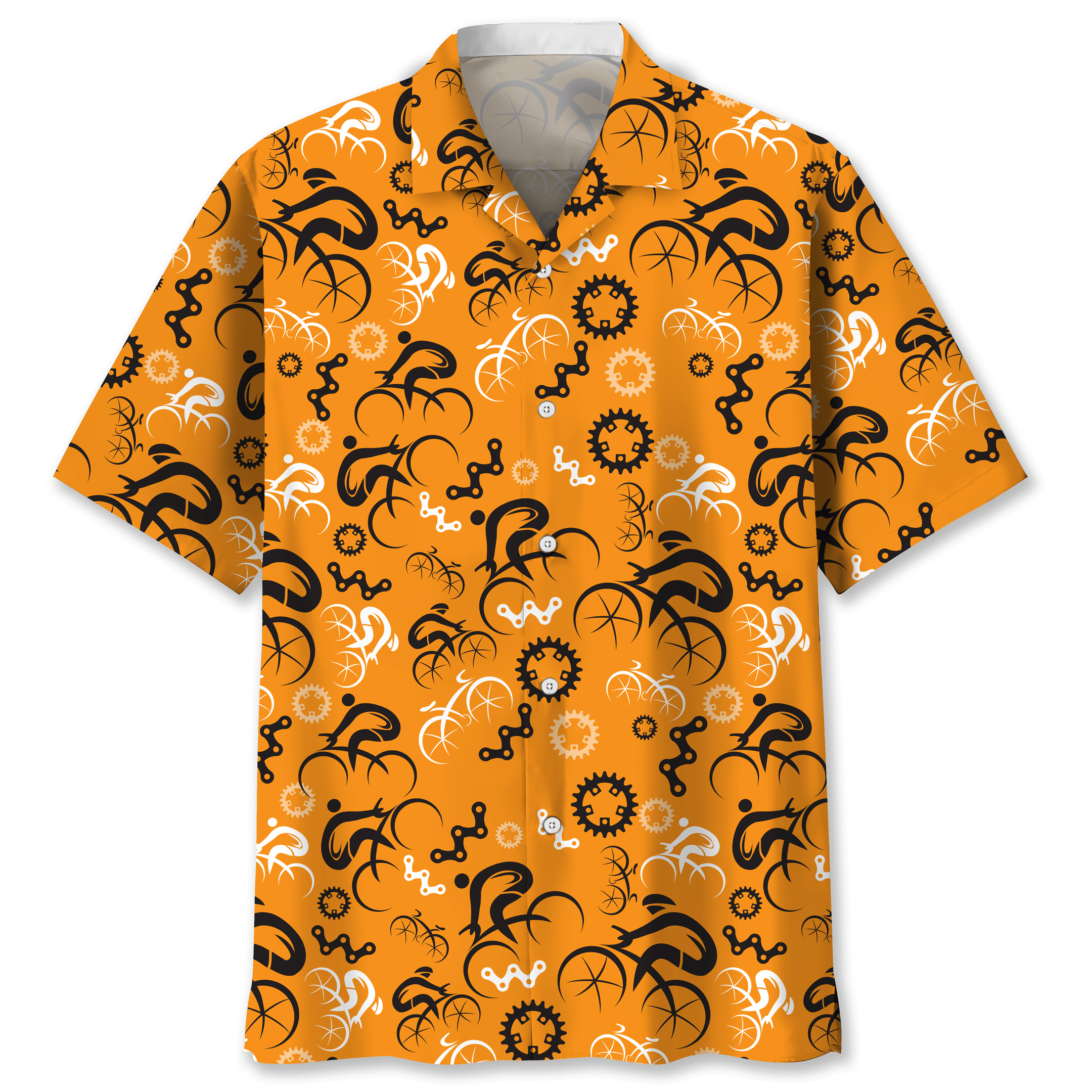 NEW Cycling Orange Hawaiian Shirt