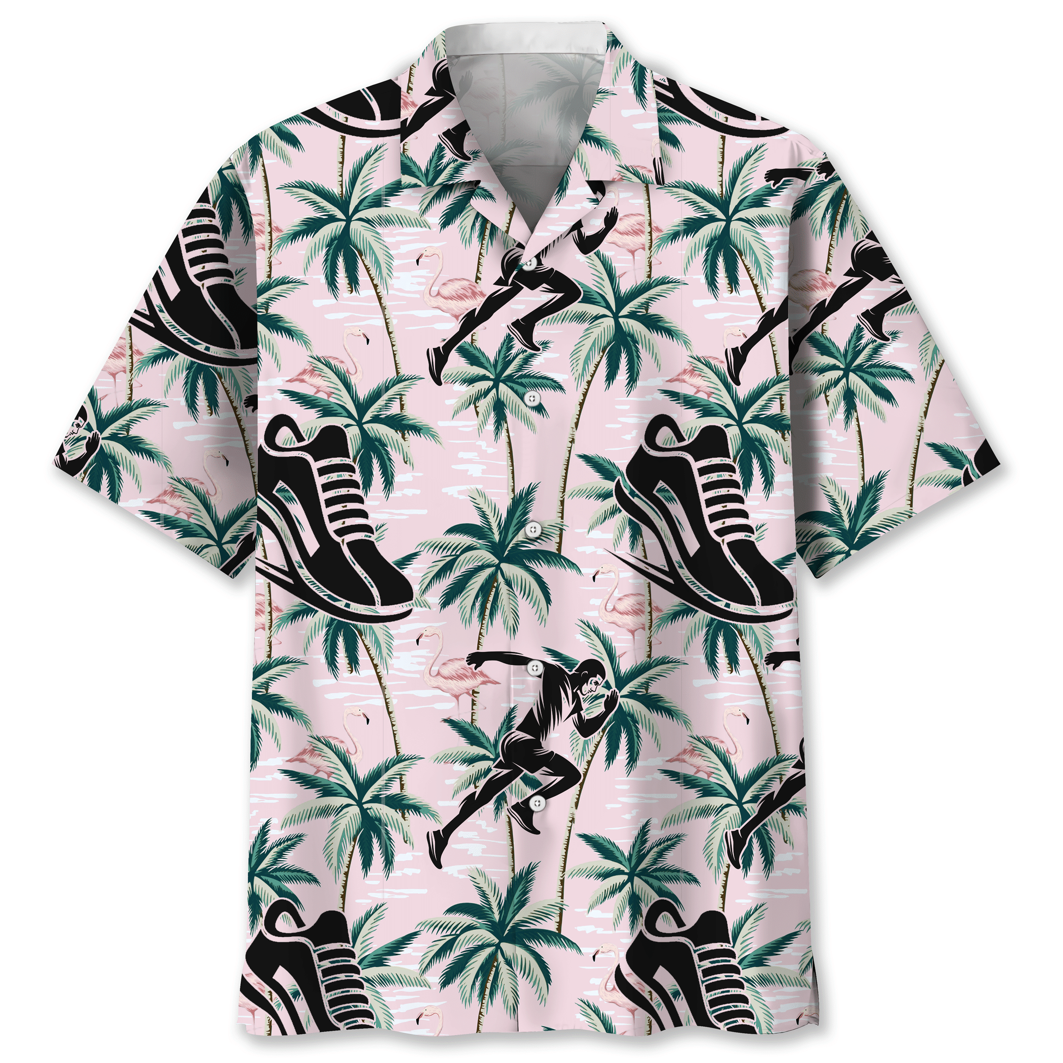 NEW Running Tropical Pink Hawaiian Shirt