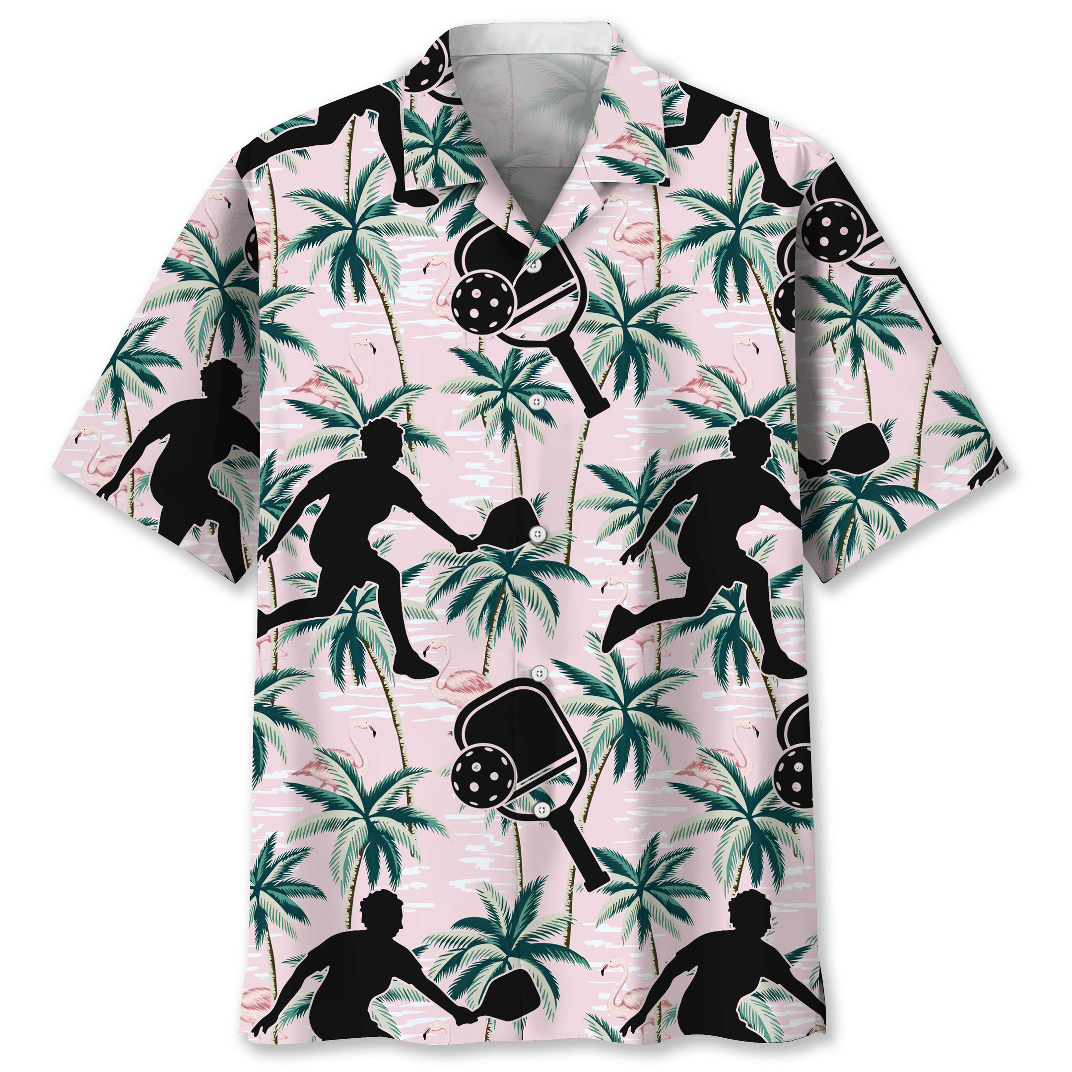 NEW Pickleball Tropical Pink Hawaiian Shirt