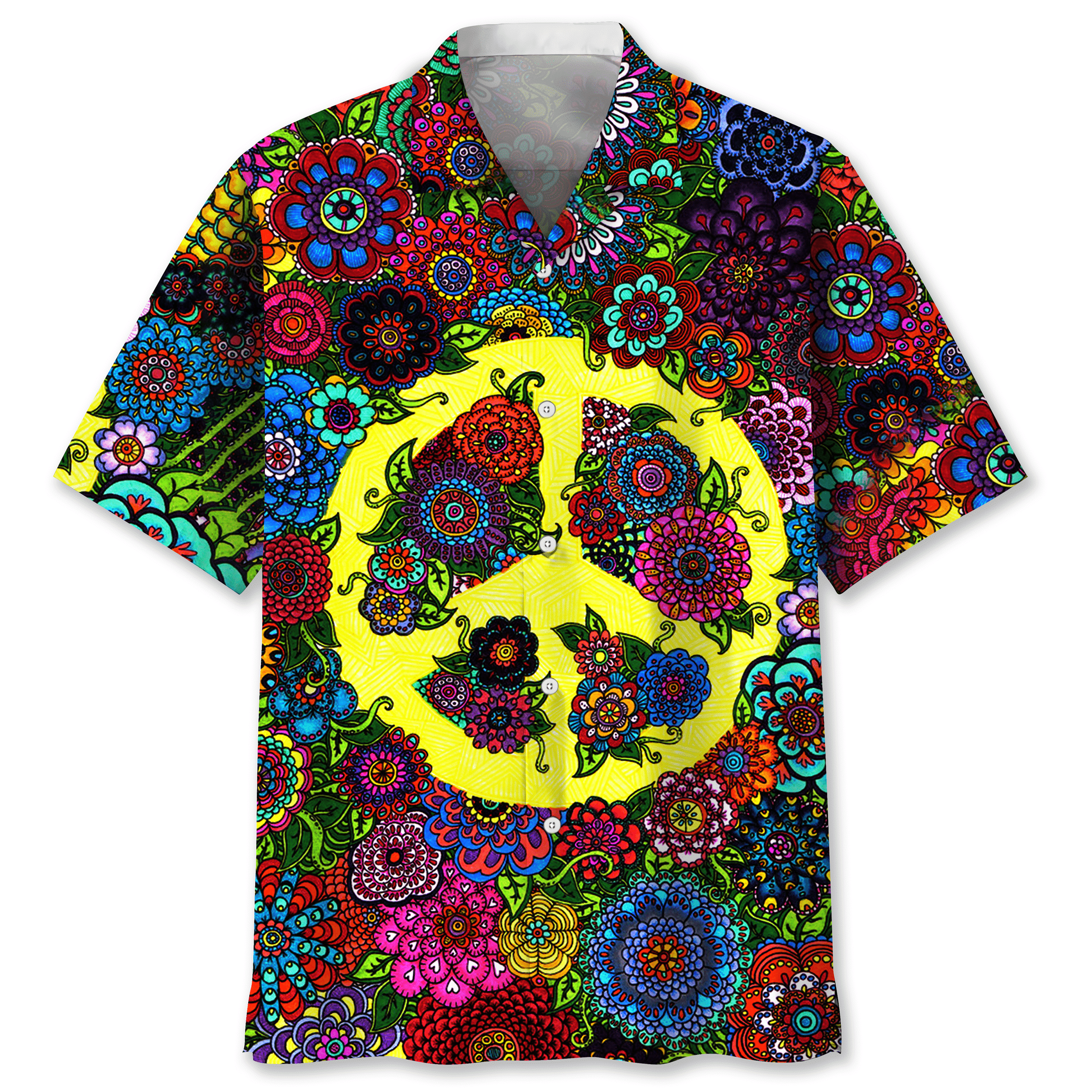 NEW Hippie Flower colorful Hawaiian Shirt