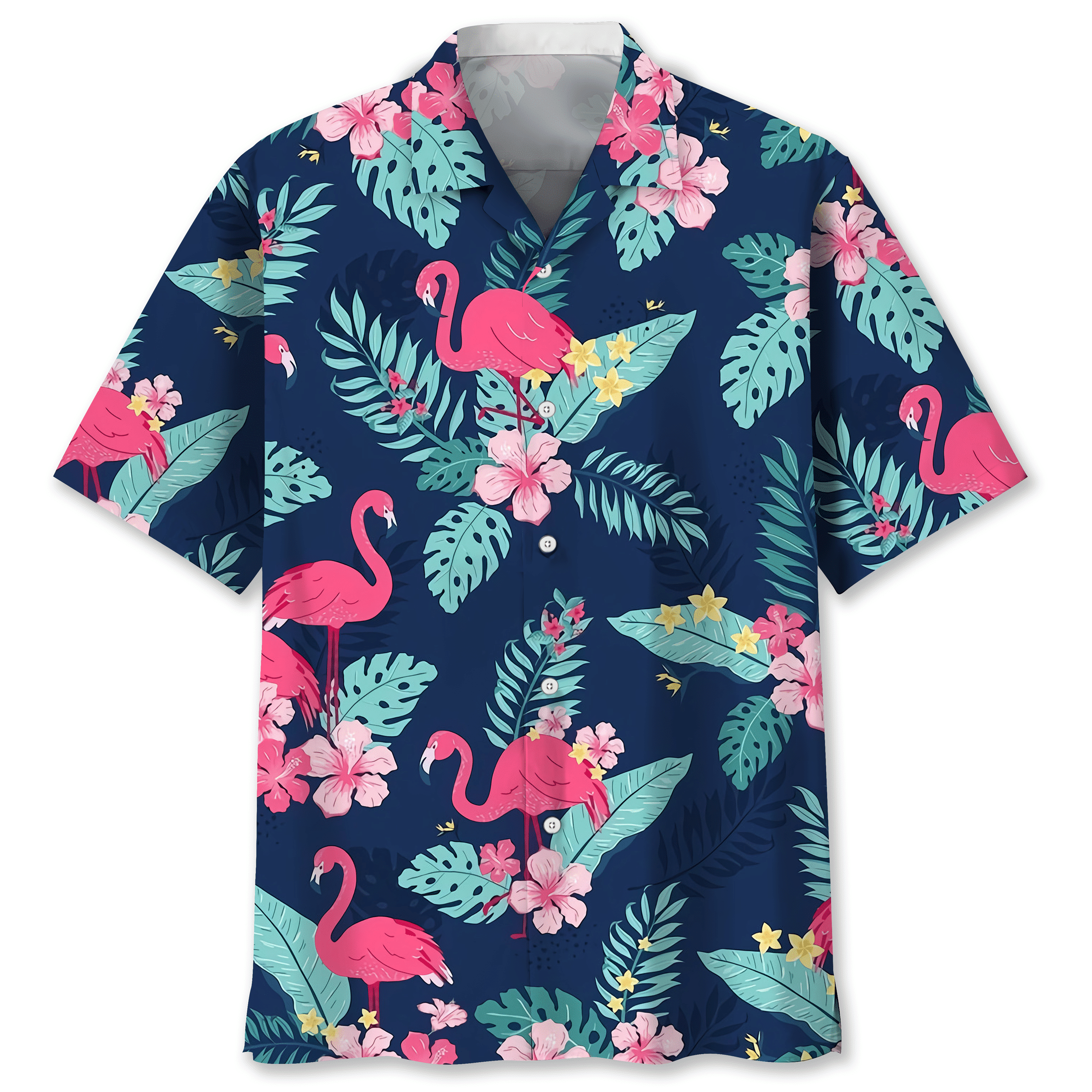 NEW Flamingo Flowers Nature Hawaiian Shirt