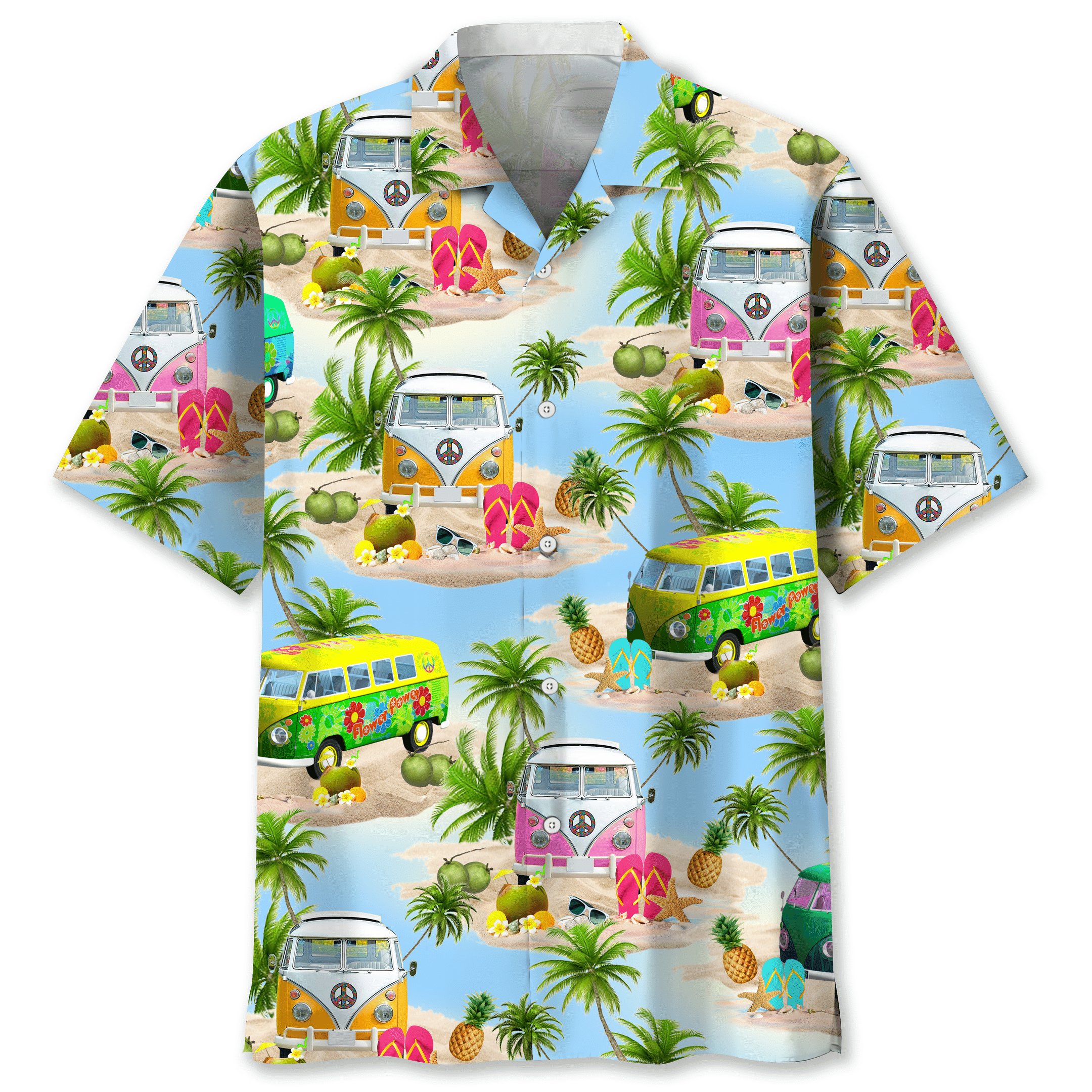 NEW Hippie Beach Hawaiian Shirt