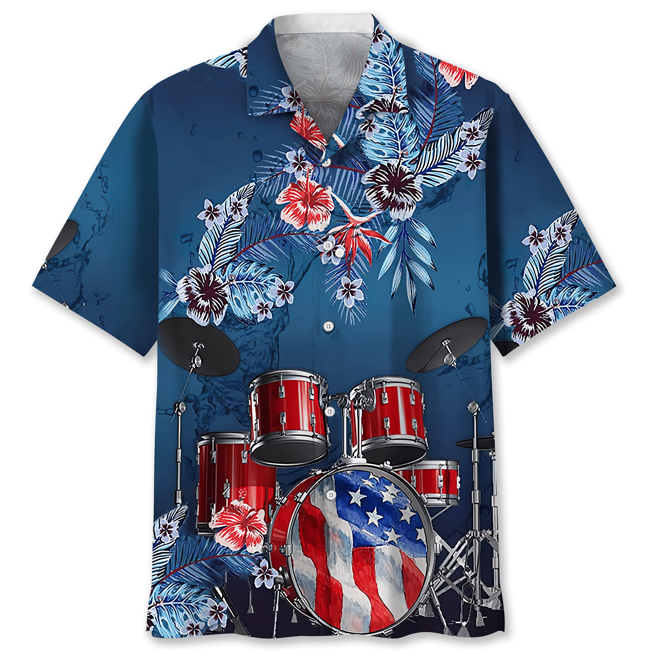 NEW Drum USA Hawaiian Shirt