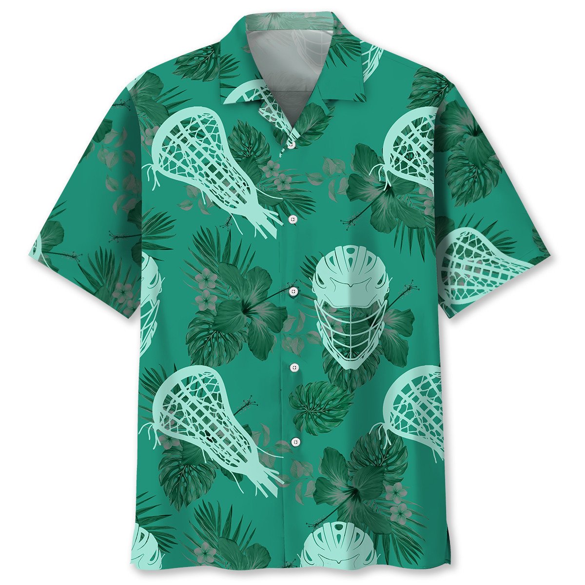 NEW Lacrosse Kelly Green Hawaiian Shirt