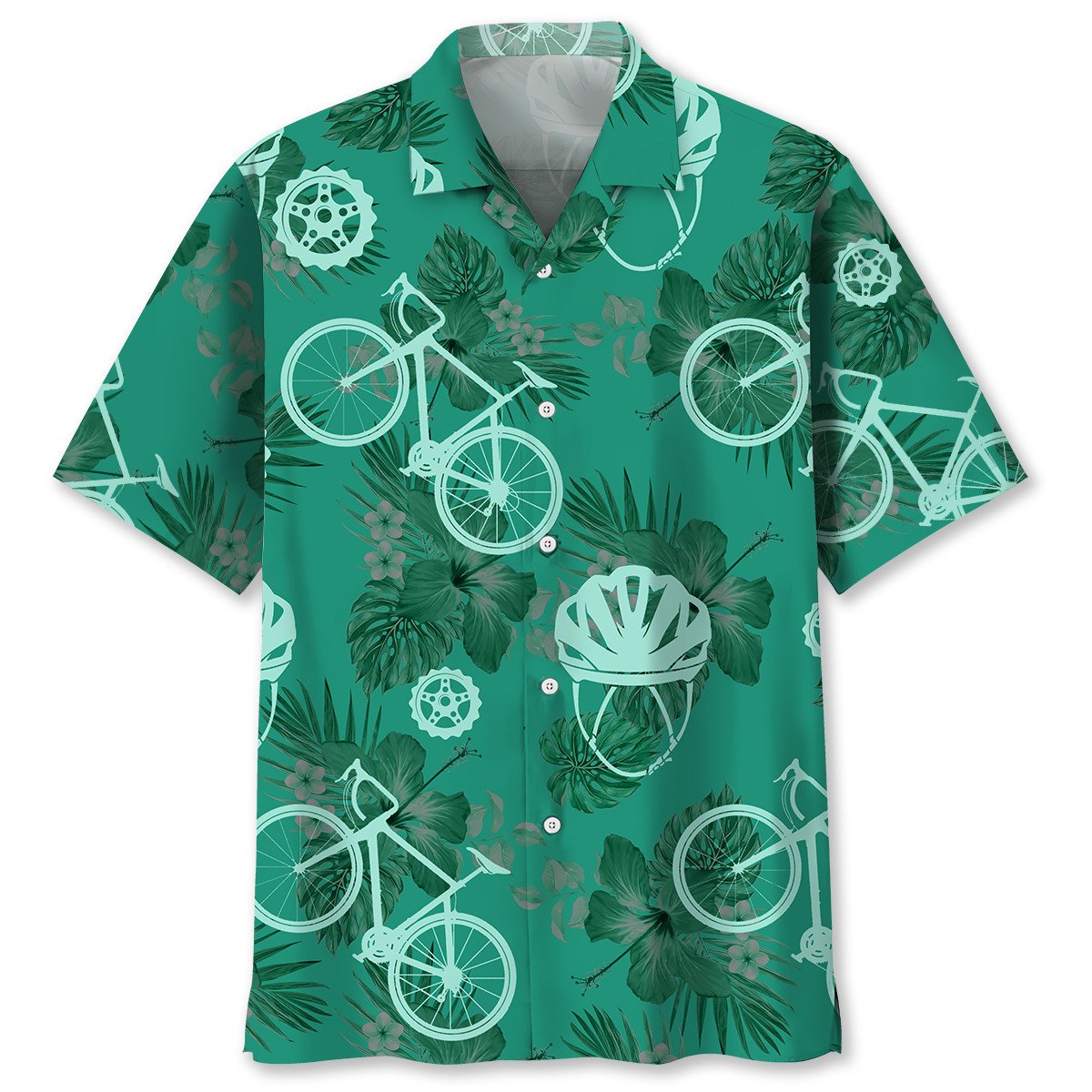 NEW Cycling Kelly Green Hawaiian Shirt