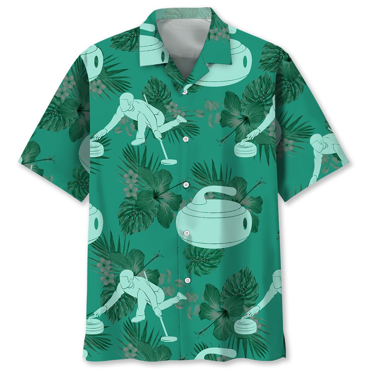 NEW Curling Kelly Green Hawaiian Shirt