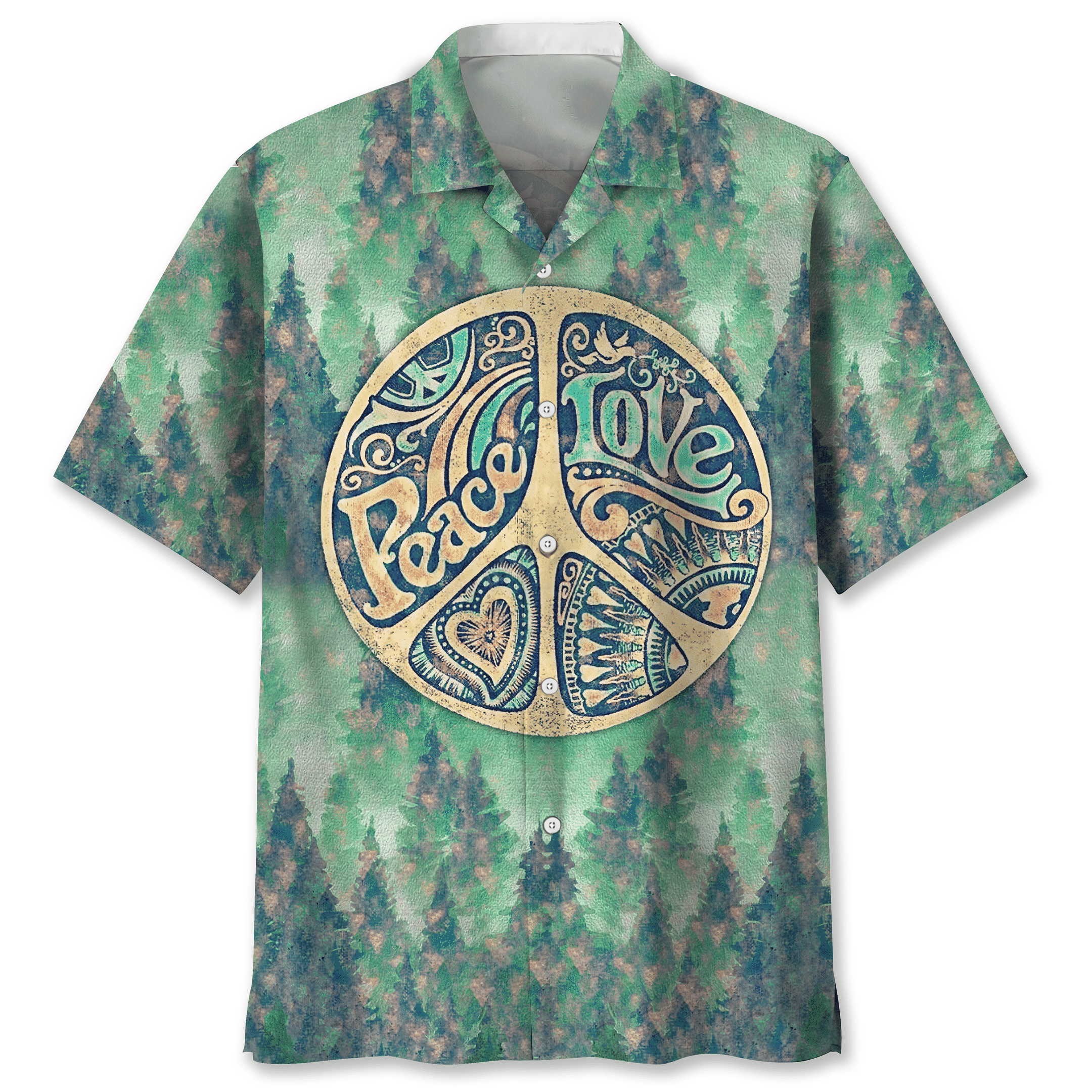 NEW Hippie Peace Hawaiian Shirt