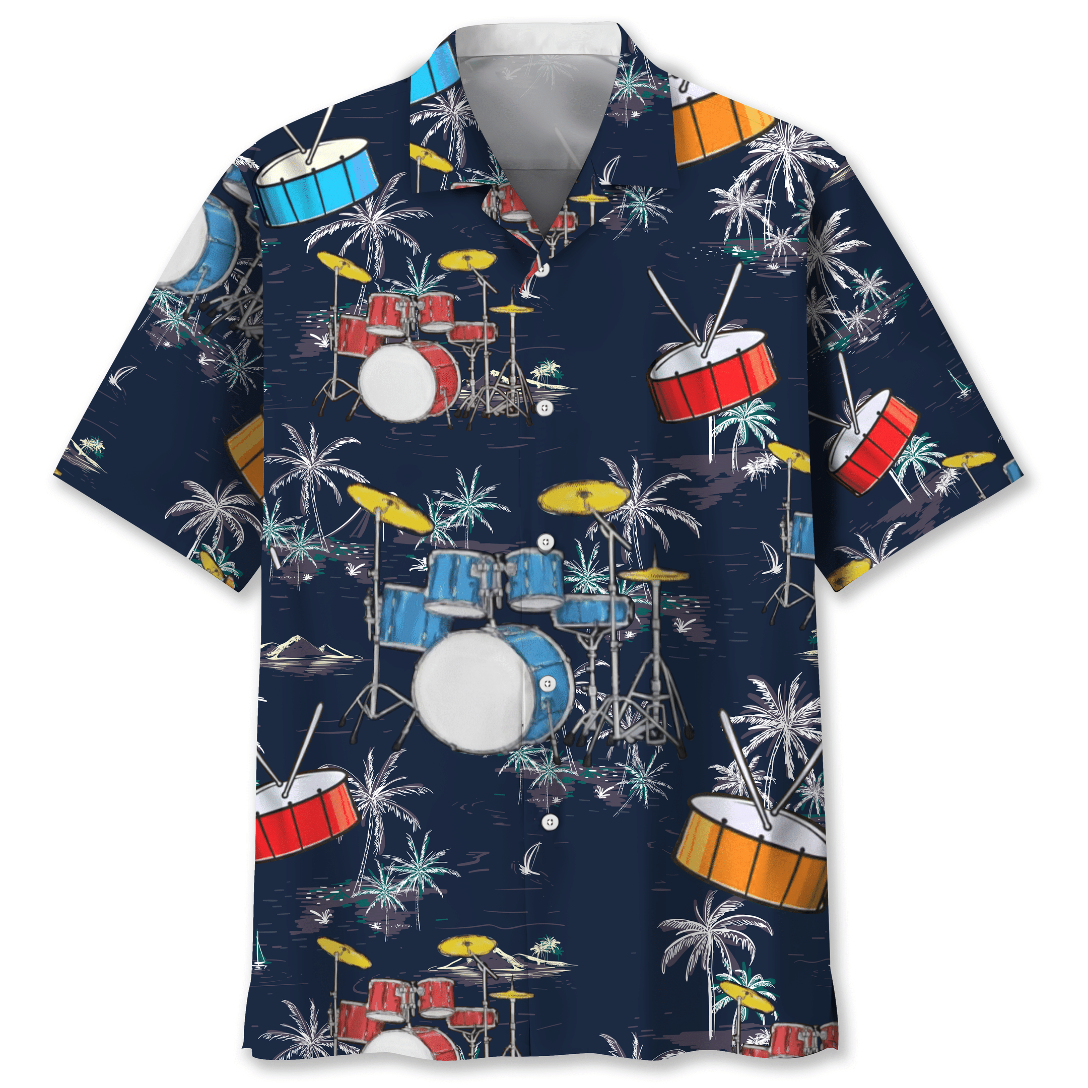 NEW Drum Nature Beach Hawaiian Shirt