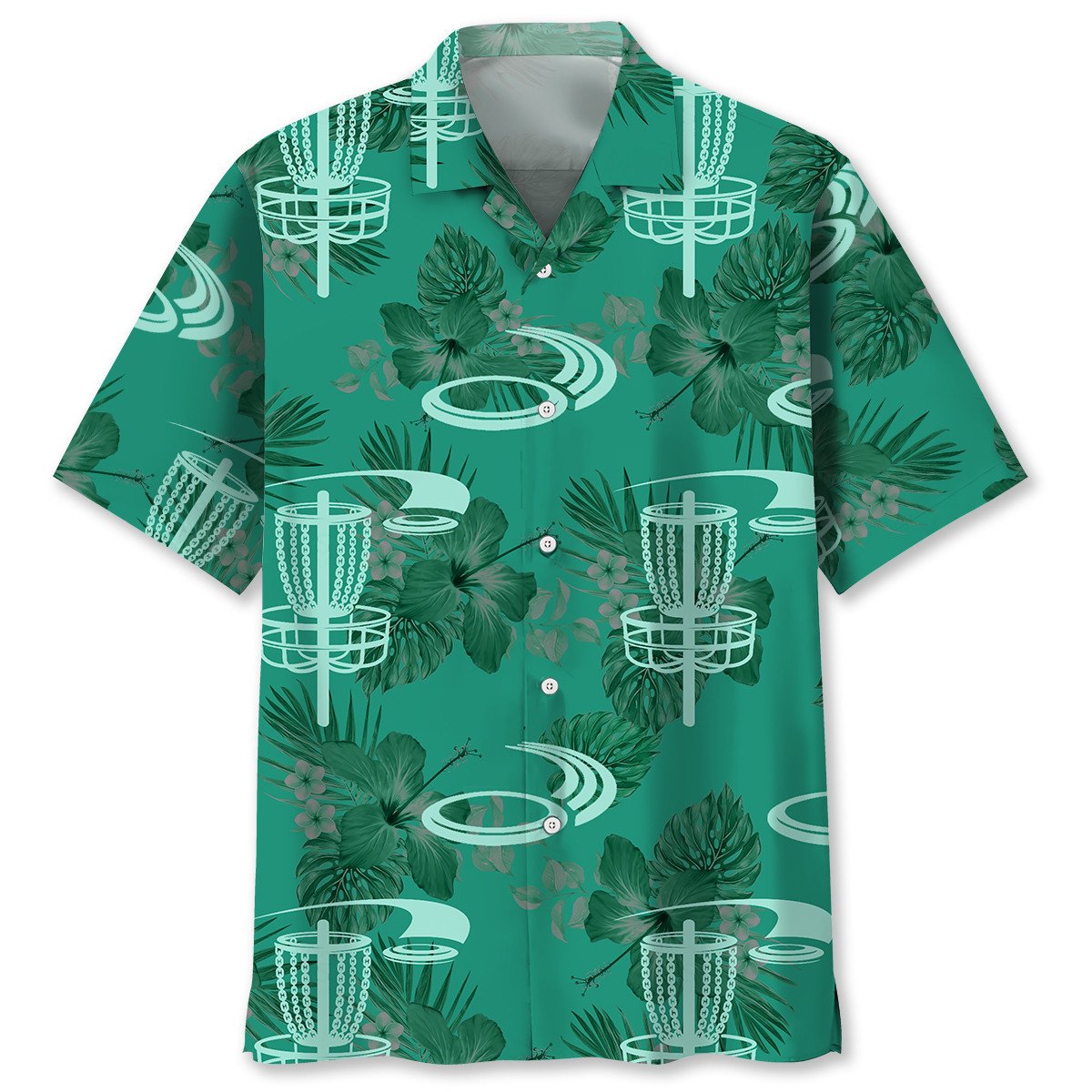 NEW Disc Golf Kelly Green Hawaiian Shirt