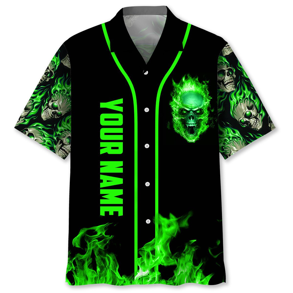 NEW Personalized Lava Skull Multicolor custom Hawaiian Shirt