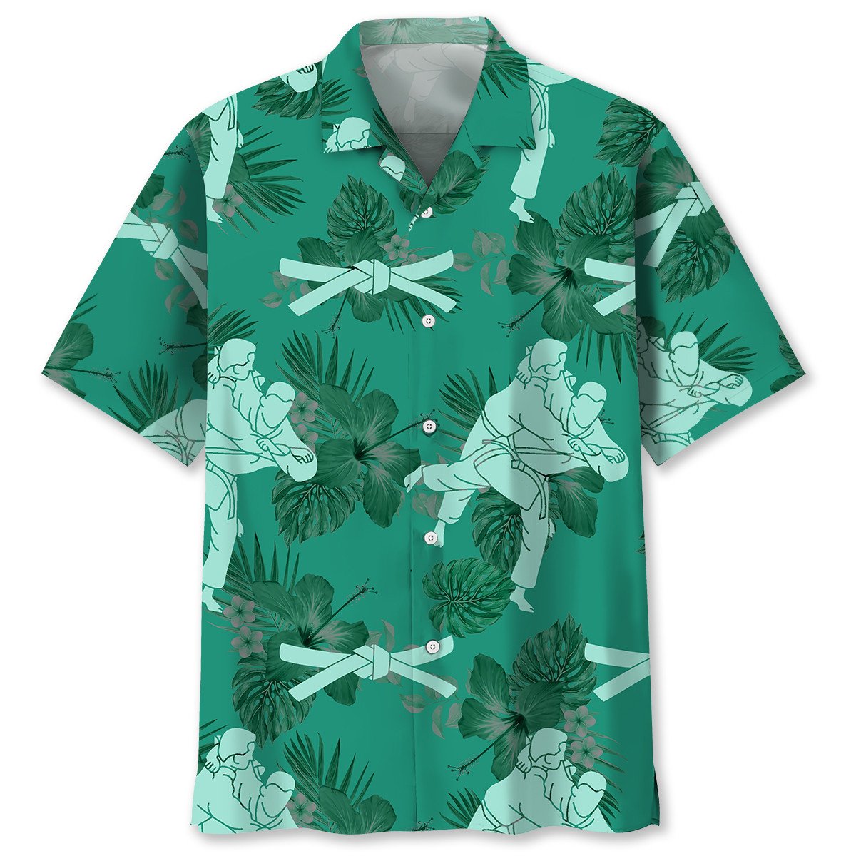 NEW Judo Kelly Green Hawaiian Shirt