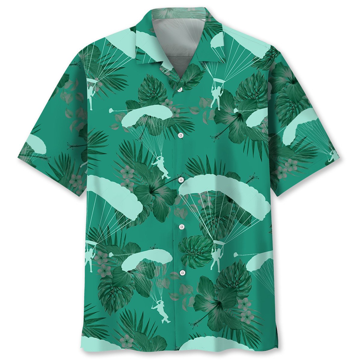 NEW Skydiving Kelly Green Hawaiian Shirt
