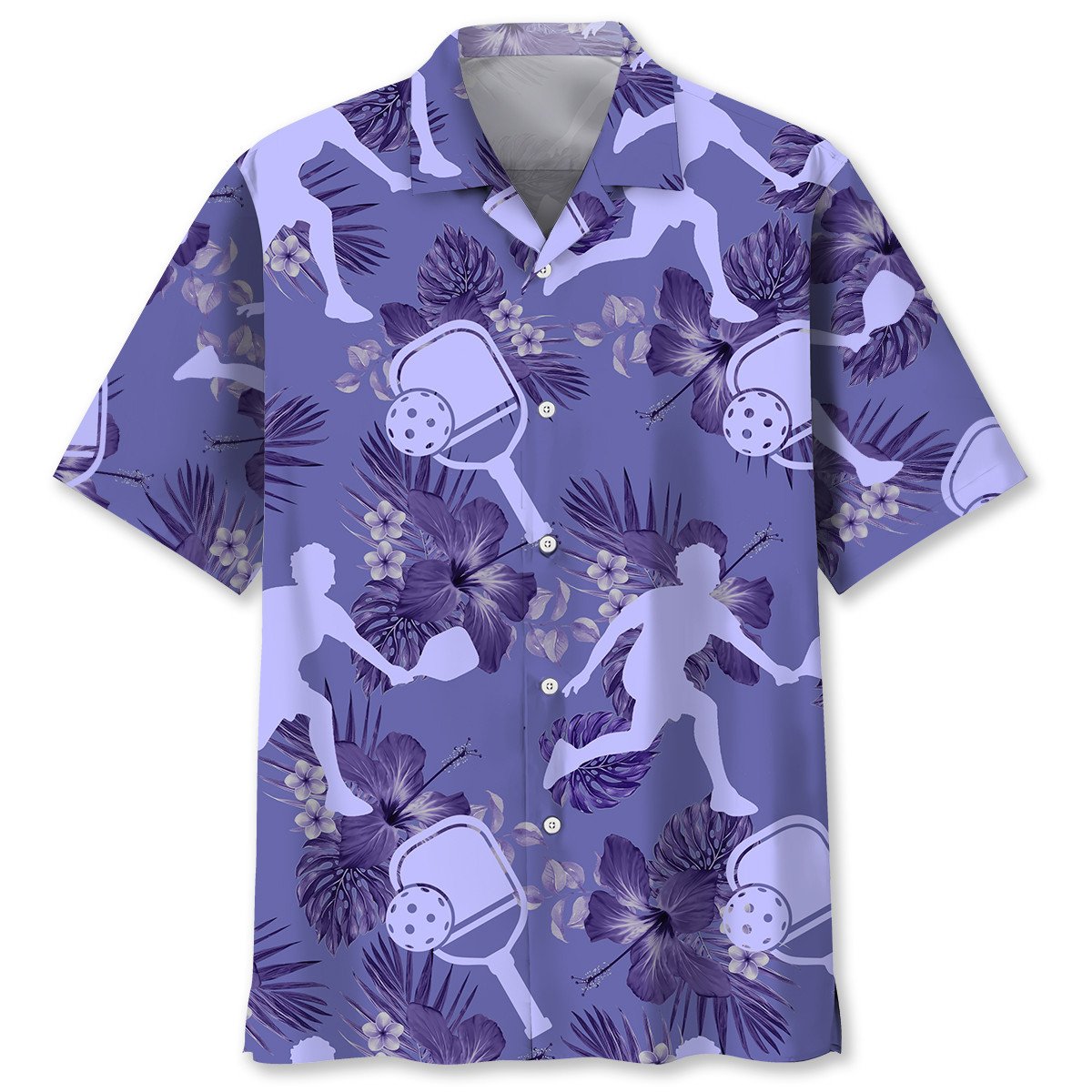 NEW Pickleball hibiscus purple Hawaiian Shirt