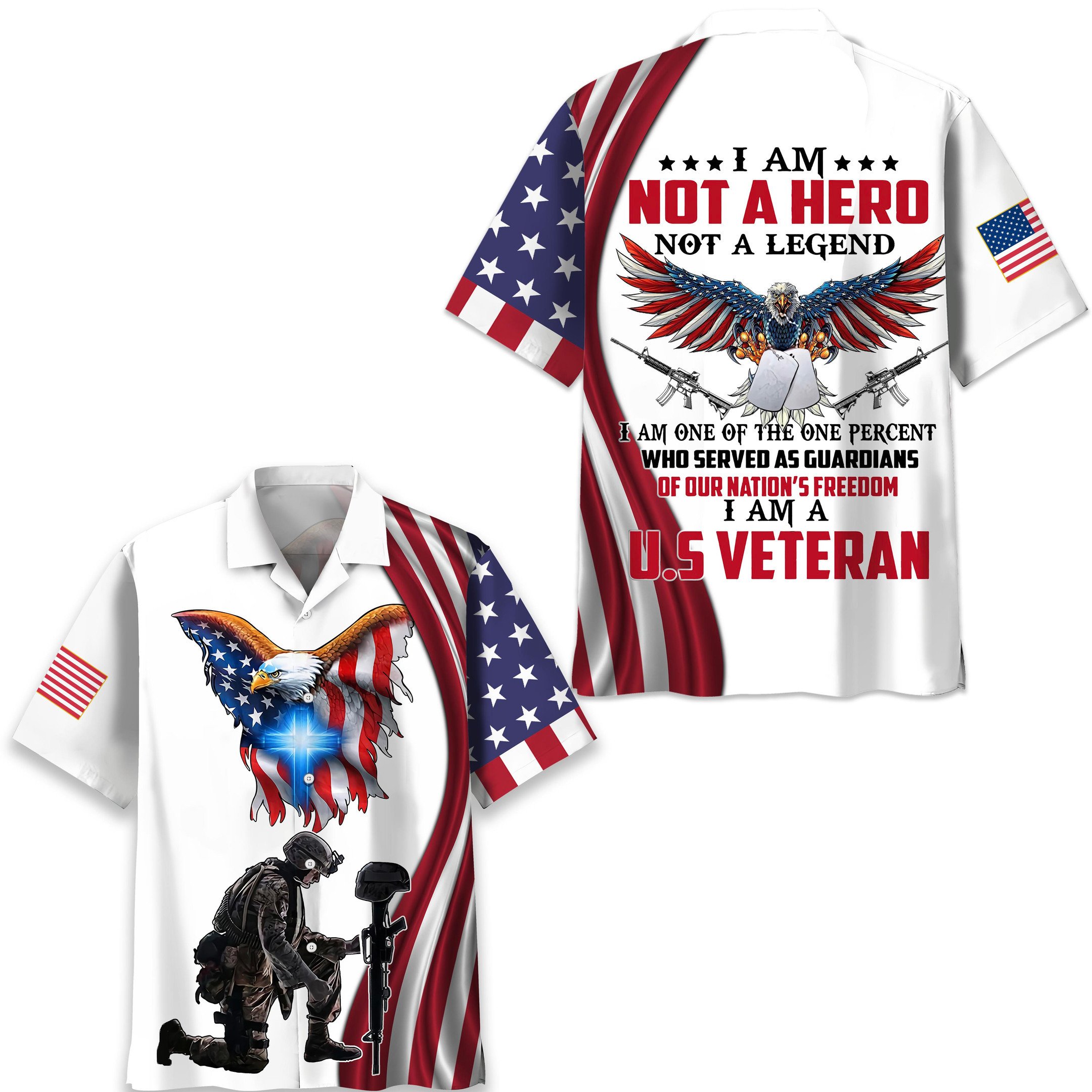 NEW Eagle Veteran Hero Legend Hawaiian Shirt