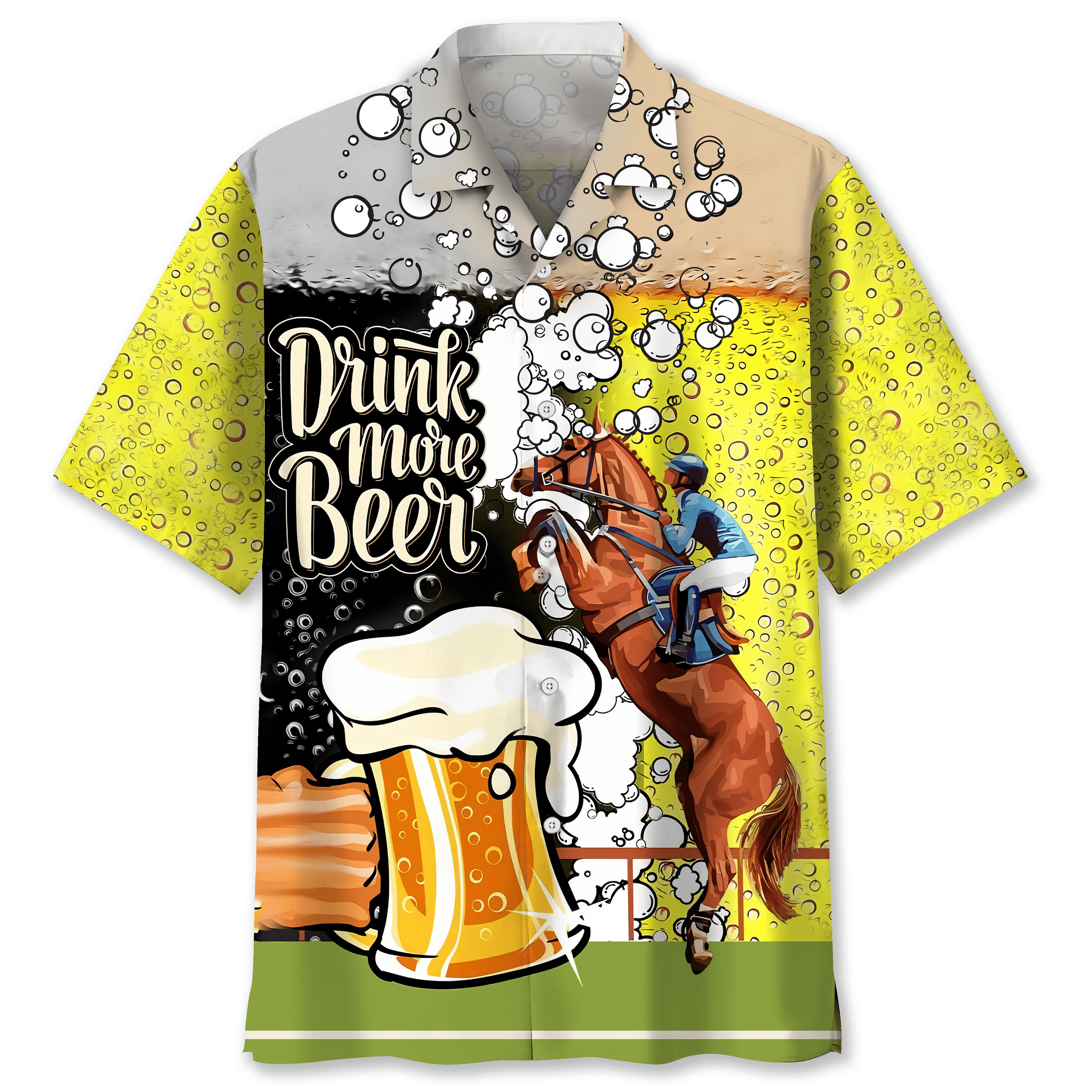 NEW Horse Drinking more Beer Hawaiian Shirt