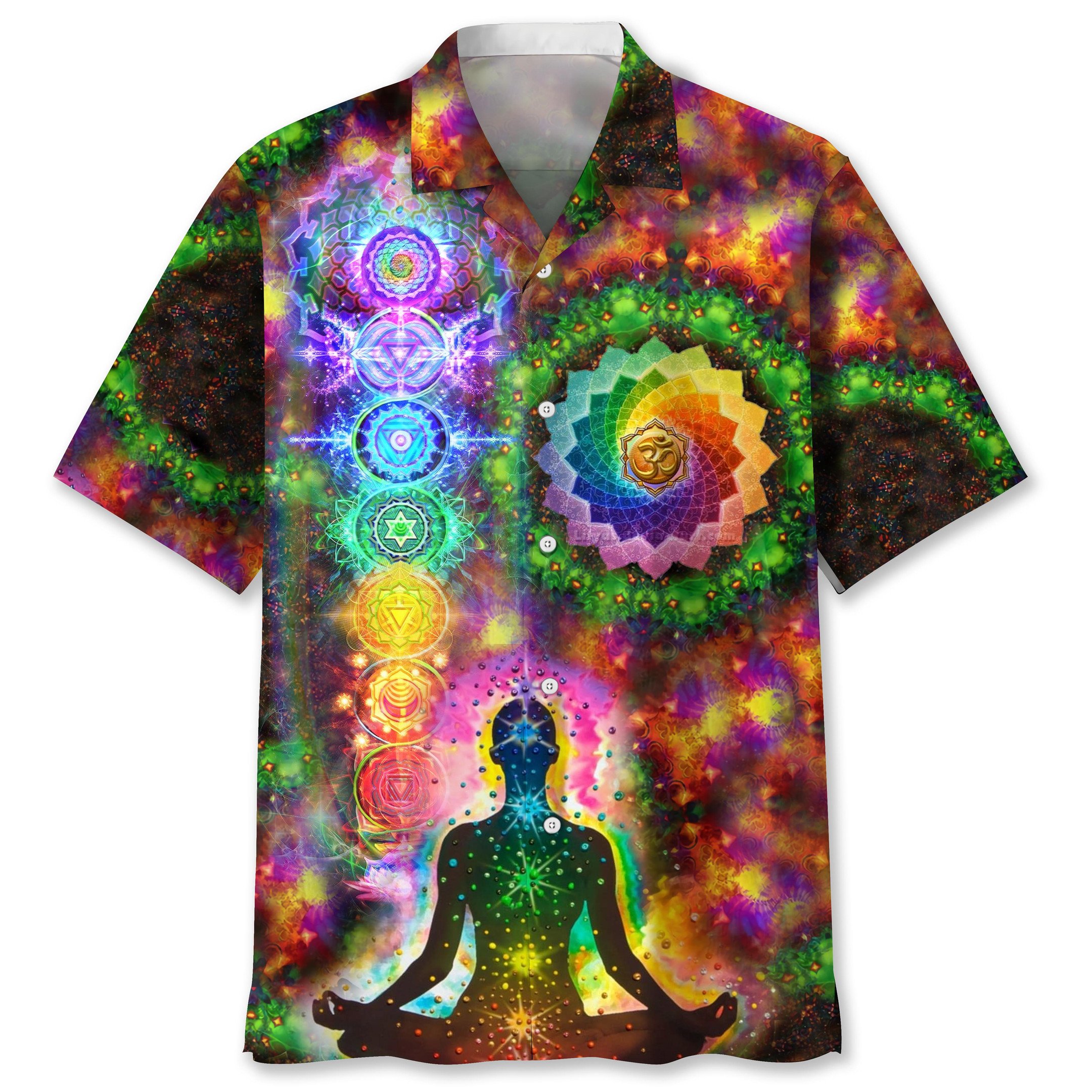 NEW Artzfolio Meditation Yoga Life colorful Hawaiian Shirt