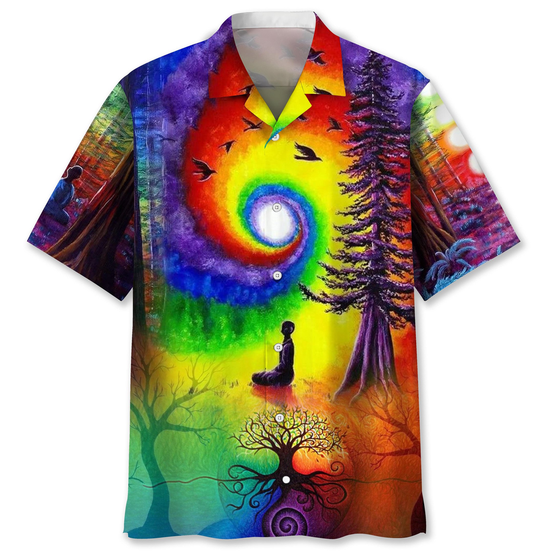 NEW Yoga Meditation colorful Hawaiian Shirt