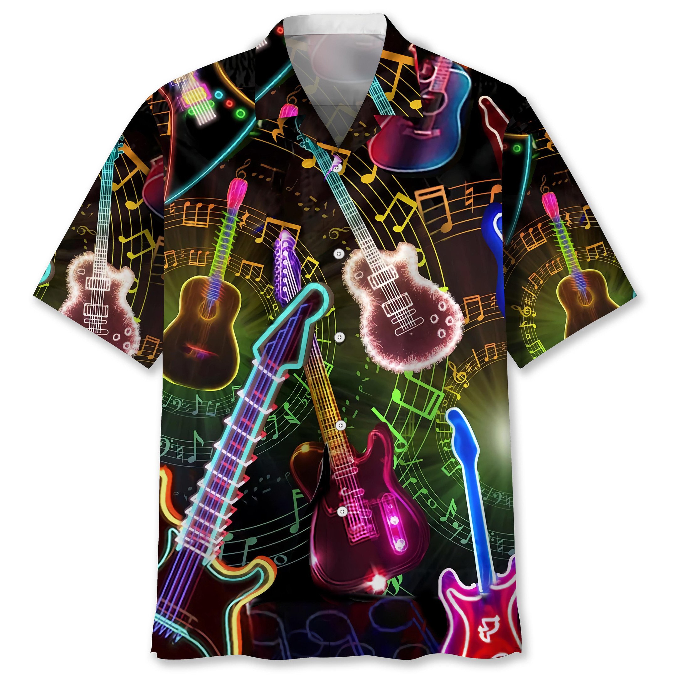 NEW Guitar Light pattern Hawaiian Shirt
