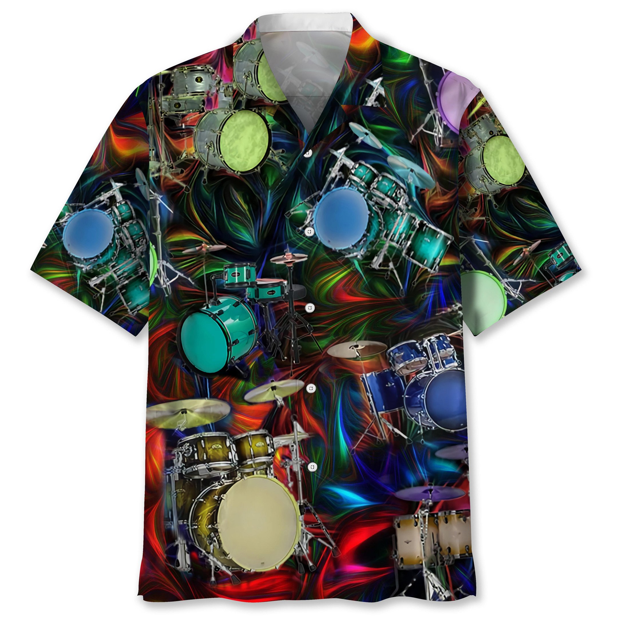 NEW Drum Light hologram Hawaiian Shirt