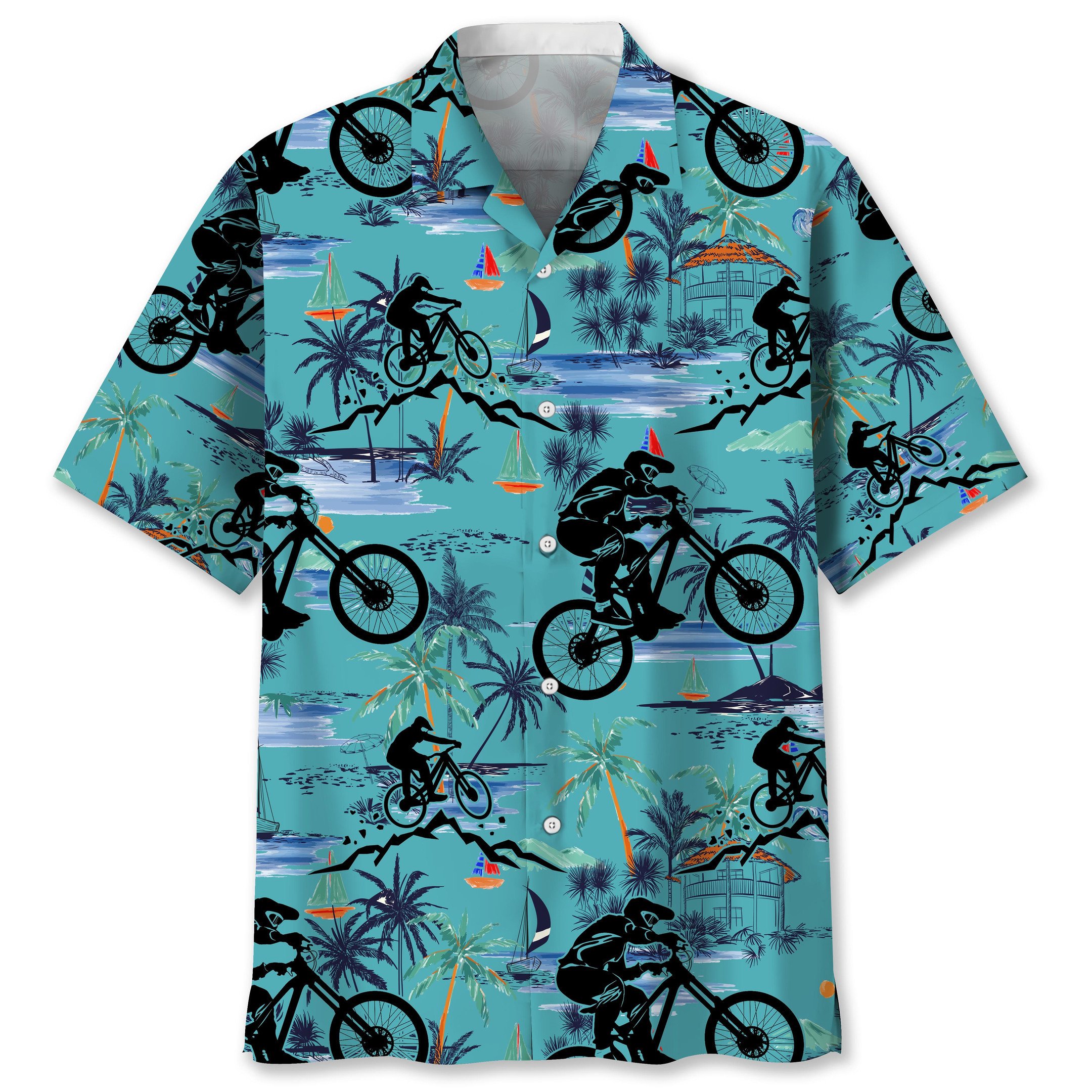 NEW Mountain Bike Beach Hawaiian Shirt