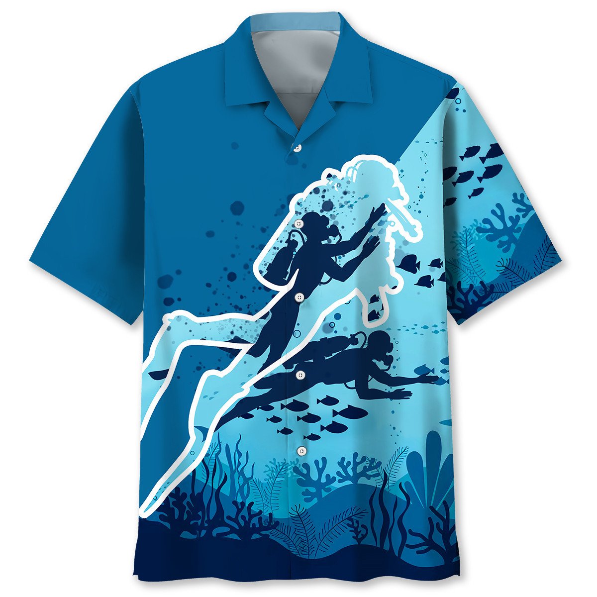 NEW Scuba Diving blue Hawaiian Shirt