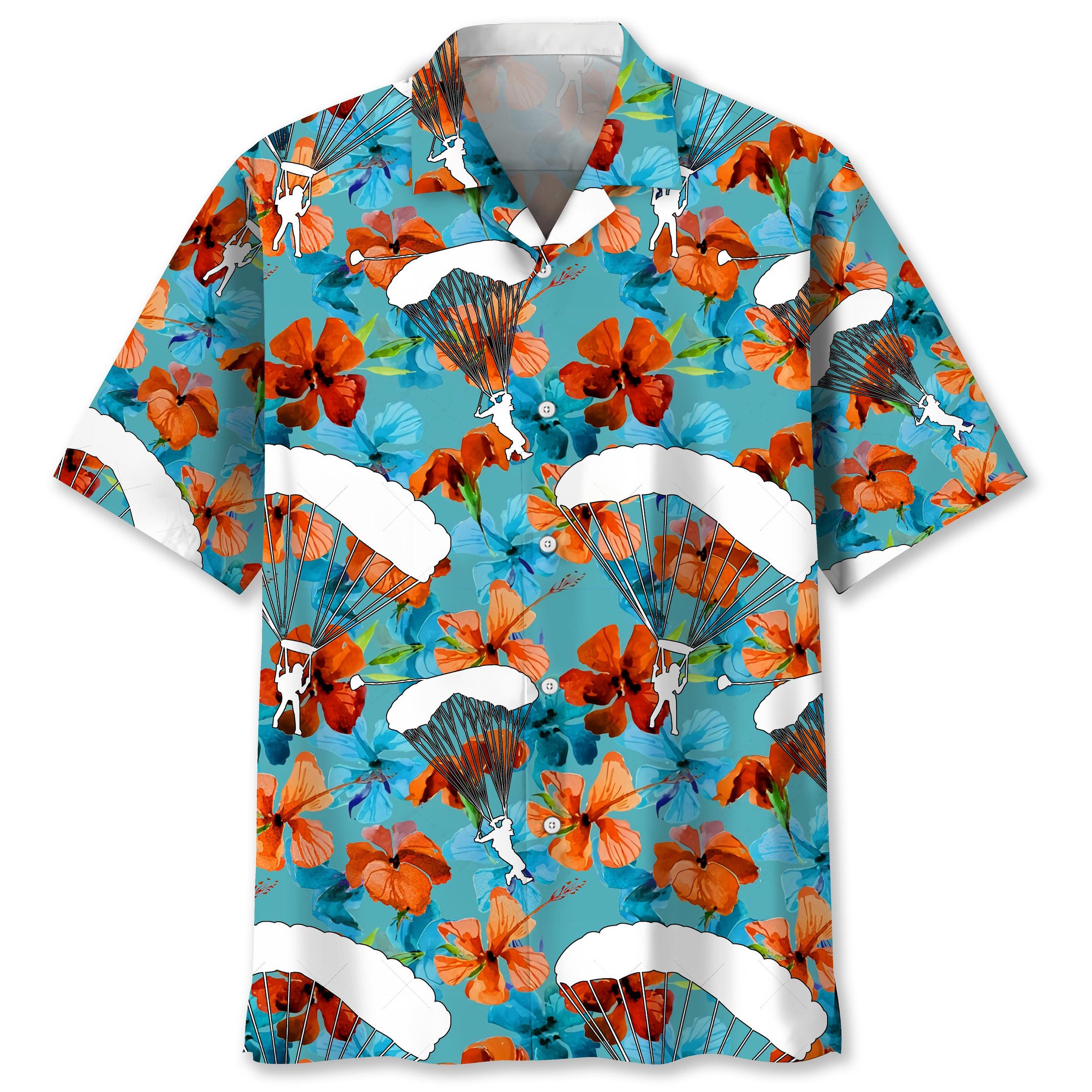NEW Skydiving Nature Tropical Hawaiian Shirt