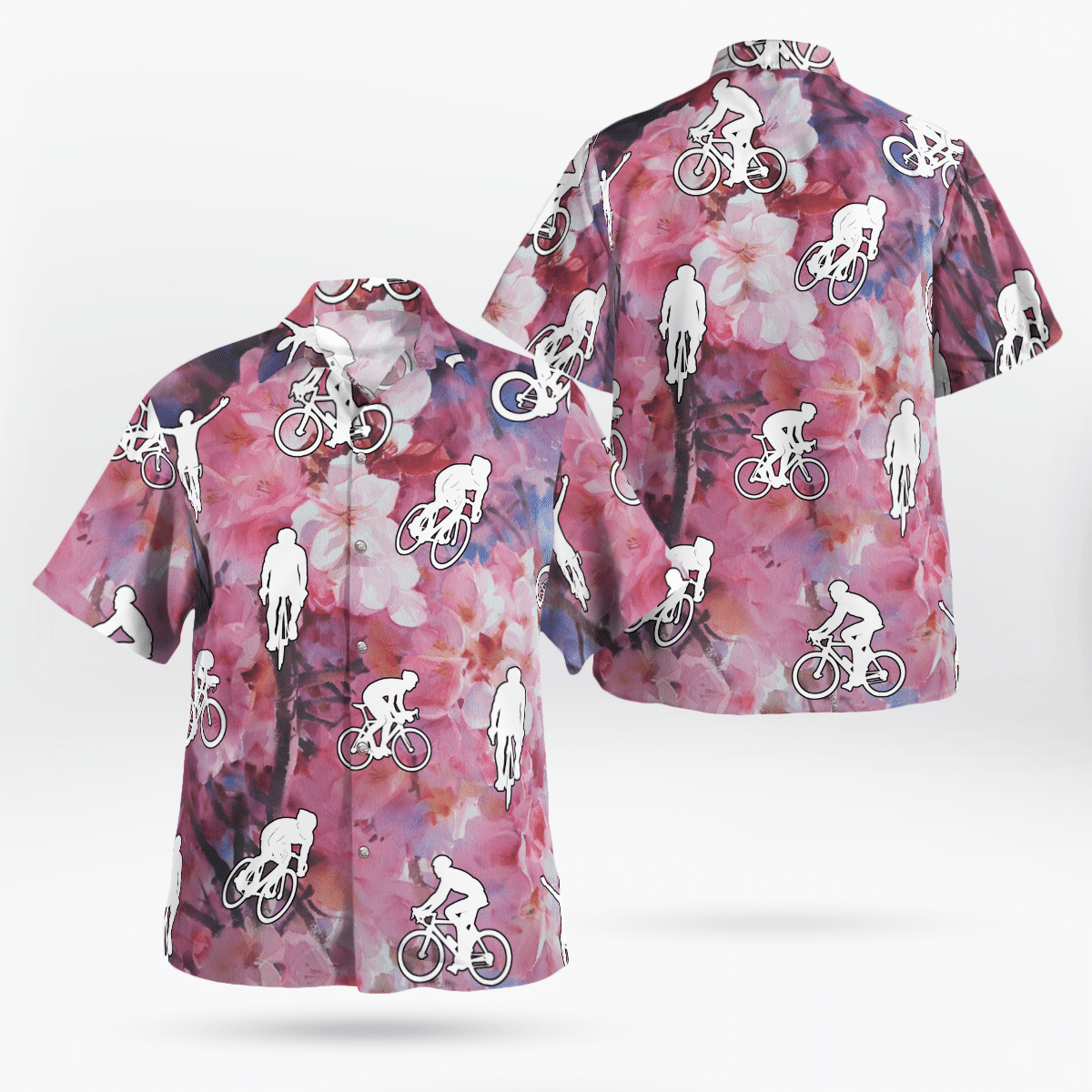NEW Cycling Flower Hawaiian Shirt