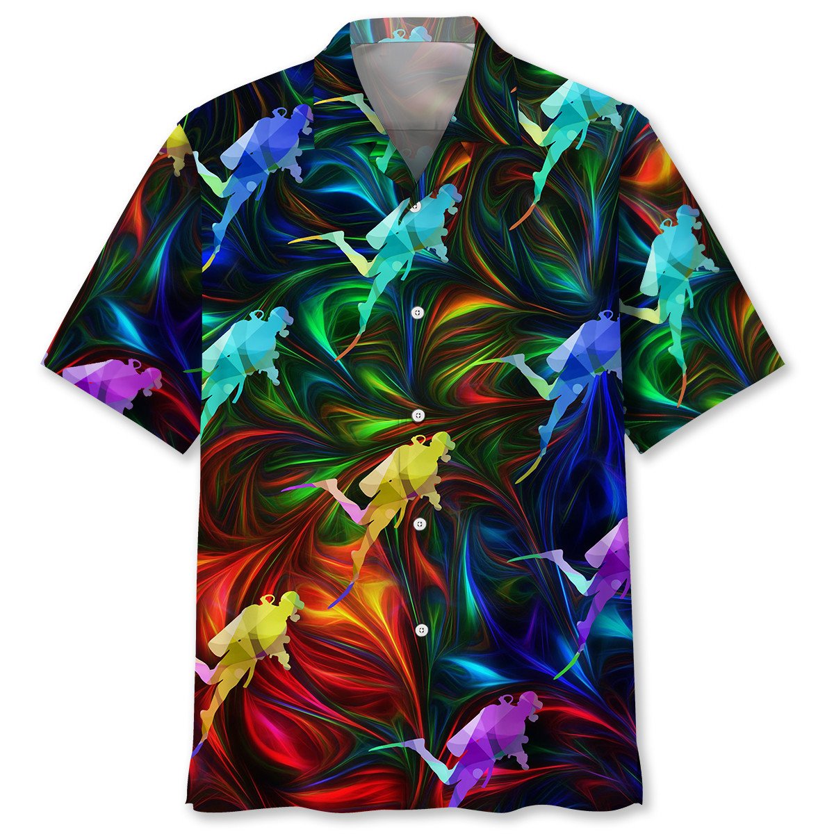 NEW Scuba Diving Color Hawaiian Shirt