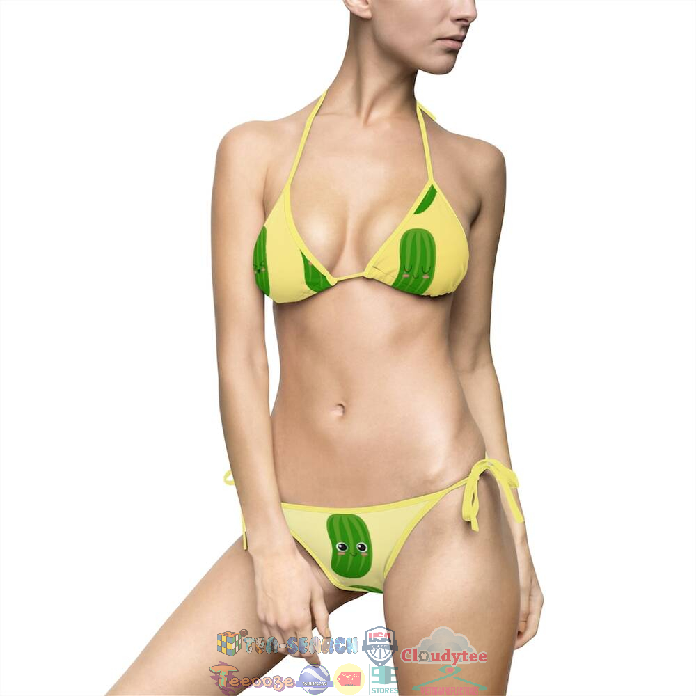 Cute Cucumber Two Piece Bikini Set Swimsuit Beach