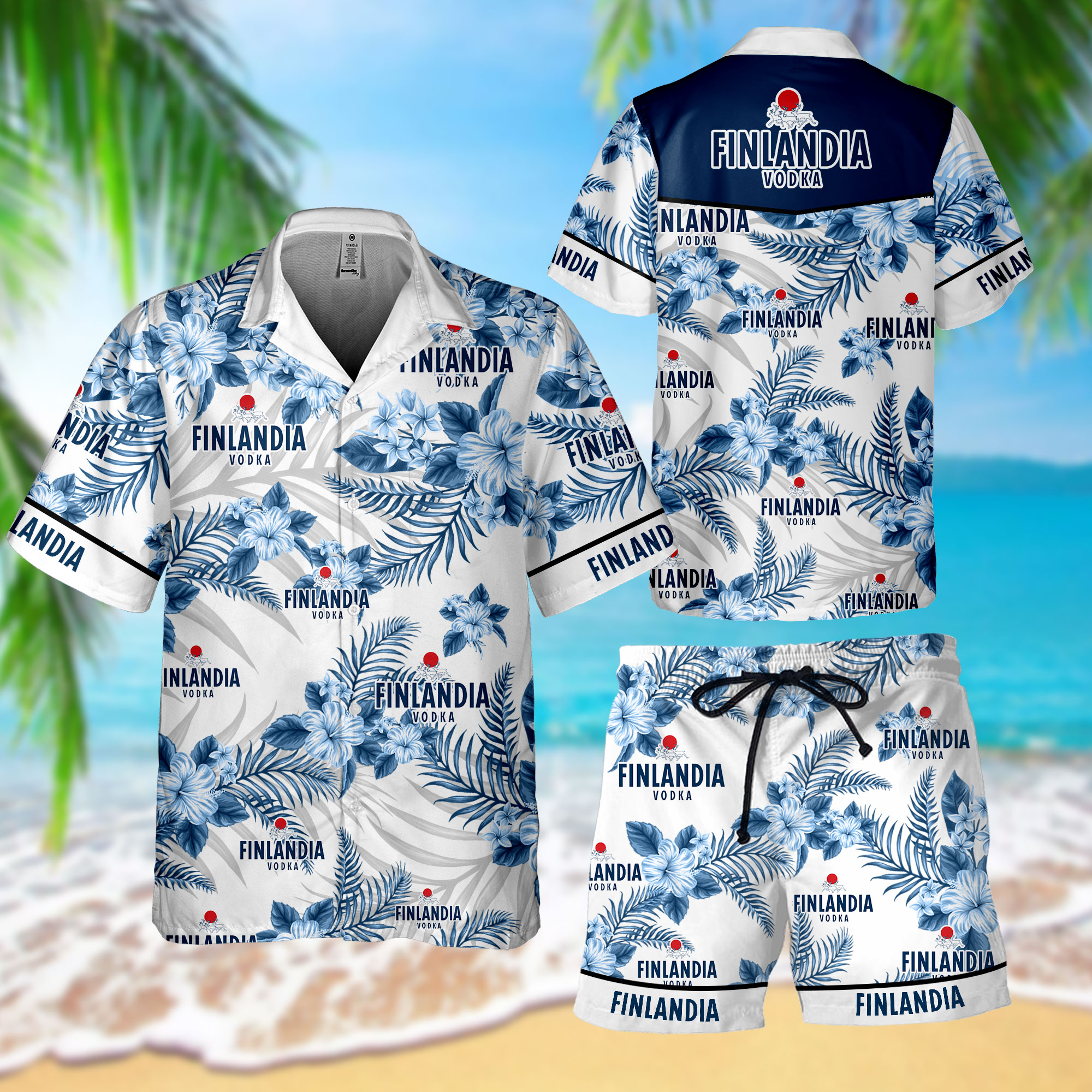 NEW Finlandia Vodka Hawaii Shirt, Shorts