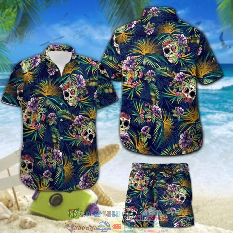 Skull Tropicall Hawaiian Shirt And Shorts