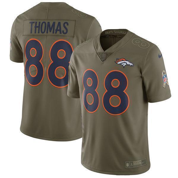 Demaryius Thomas Denver Broncos Salute To Service Limited Olive Football Jersey