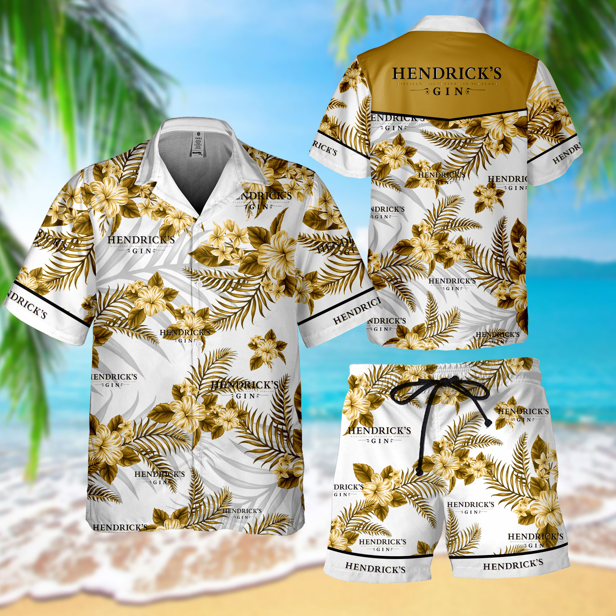 NEW Hendrick’s Gin Hawaii Shirt, Shorts