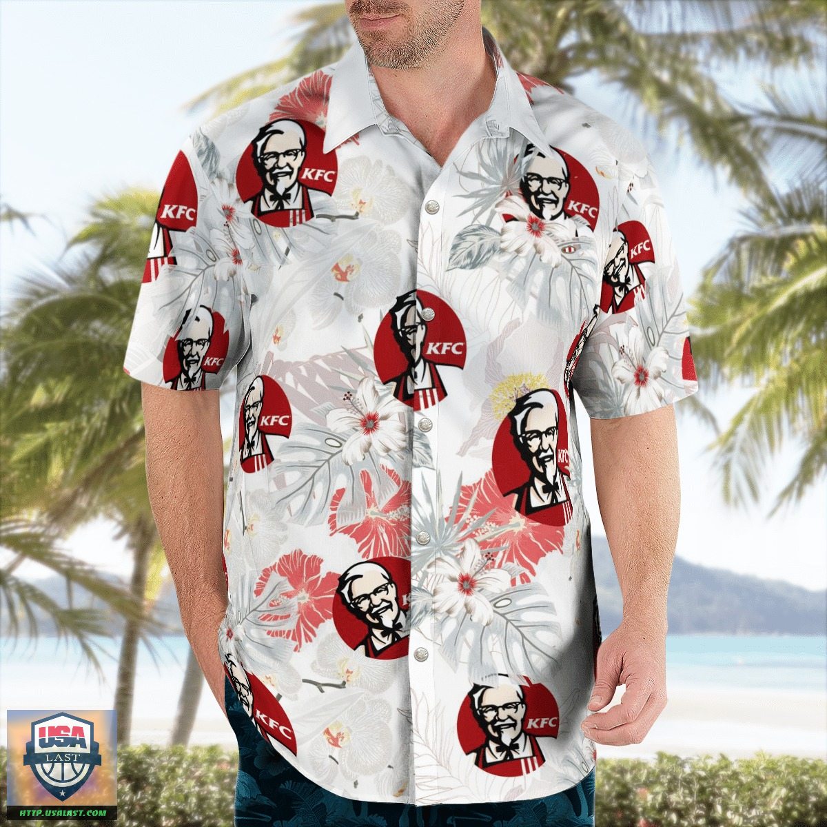 Esty KFC Hawaiian Shirts Summer Short