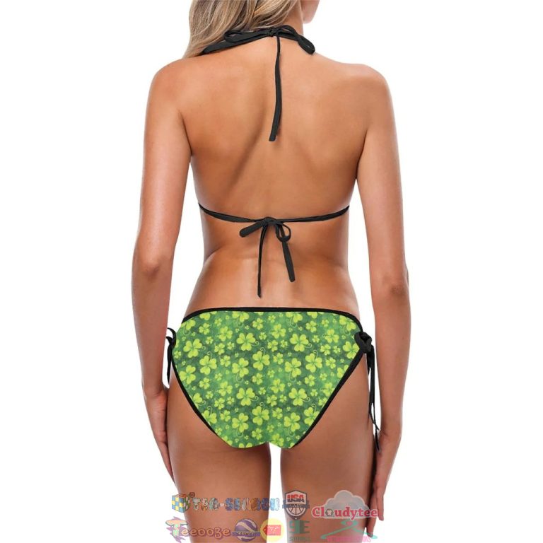 Shamrock Clover Print Two Piece Bikini Set Swimsuit Beach