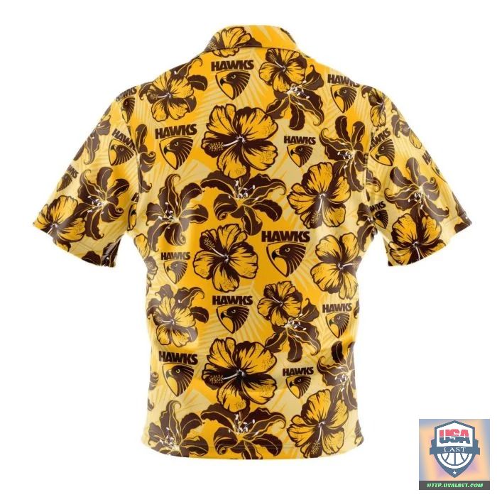 Saleoff Hawthorn Hawks AFL Tropical Hawaiian Shirt