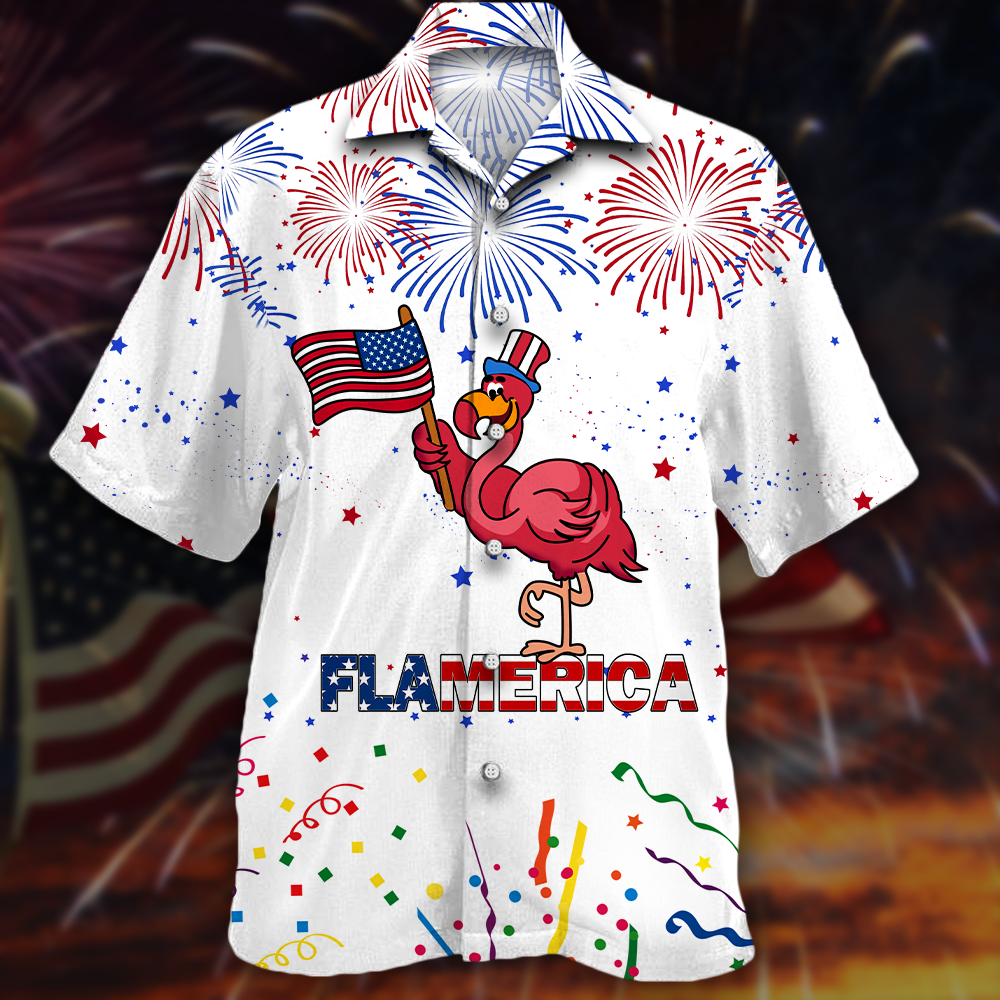 NEW Flamingo Independence Day Is Coming Flamerica Hawaii Shirt